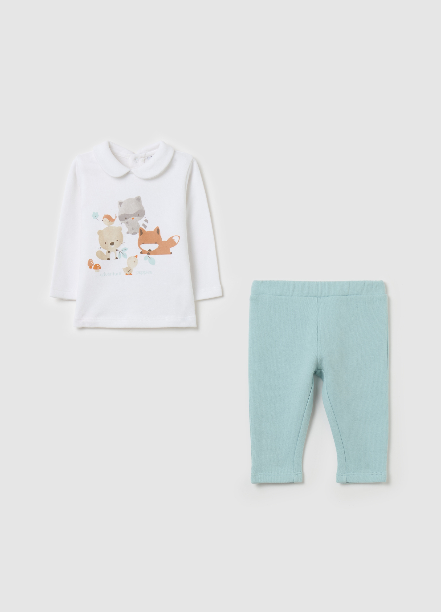 FAGOTTINO, Set T-shirt E Pantaloni In Cotone Bio, Neonato, Multicolor, Taglia: 6-9