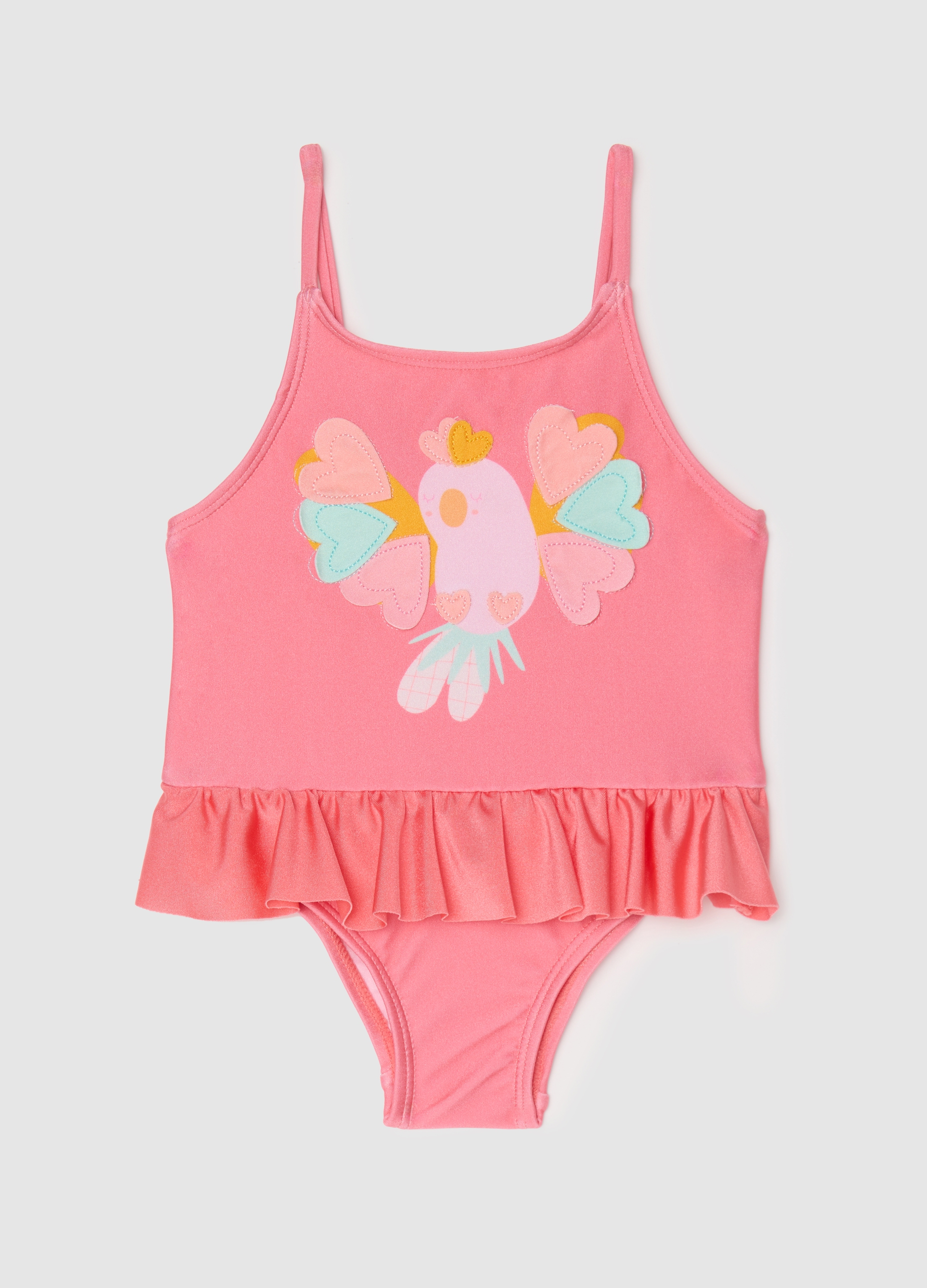 FAGOTTINO, Costume Intero Da Bambina In Tessuto Elasticizzato Rosa, Rosa, Taglia: 9-12