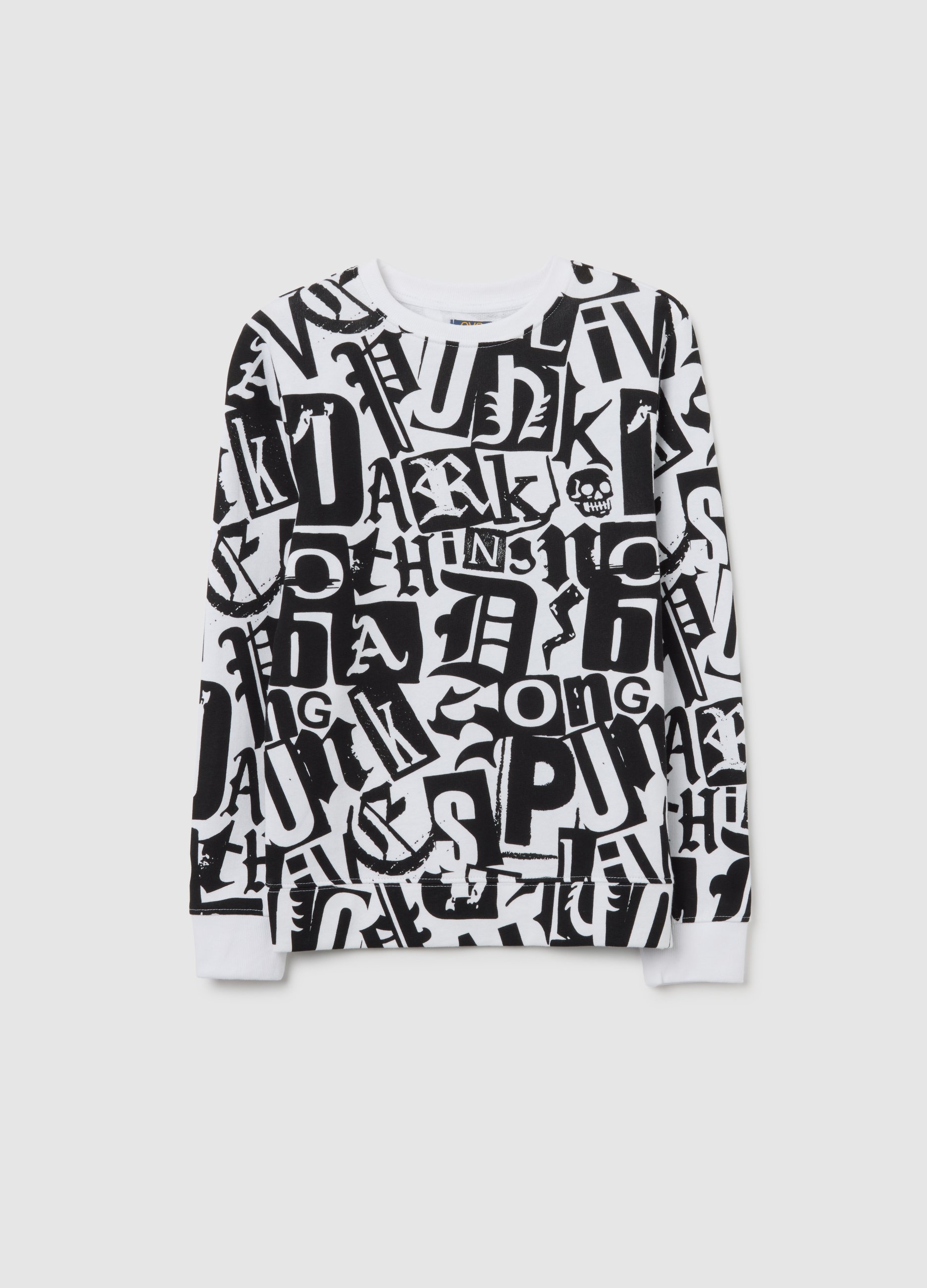 OVS KIDS, Sudadera Blanca Con Estampado De Letras, Niño, Blanco/negro, Talla: 11-12