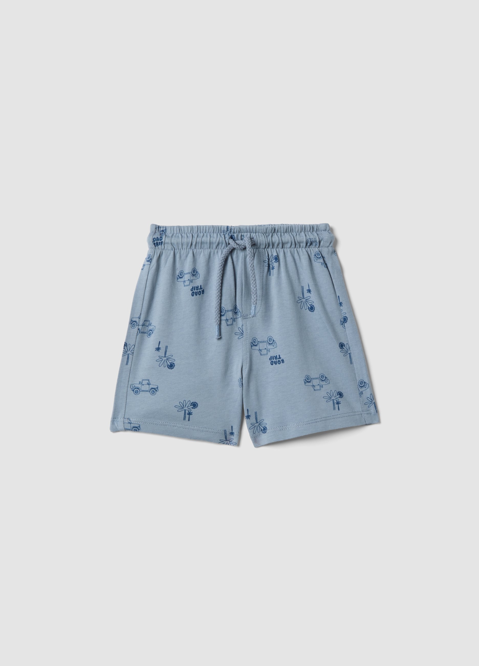 FAGOTTINO, Short Azul De Algodón Puro Para Niño Con Ajuste Regular Y Estampados, Niño, Azul claro, Talla: 30-36