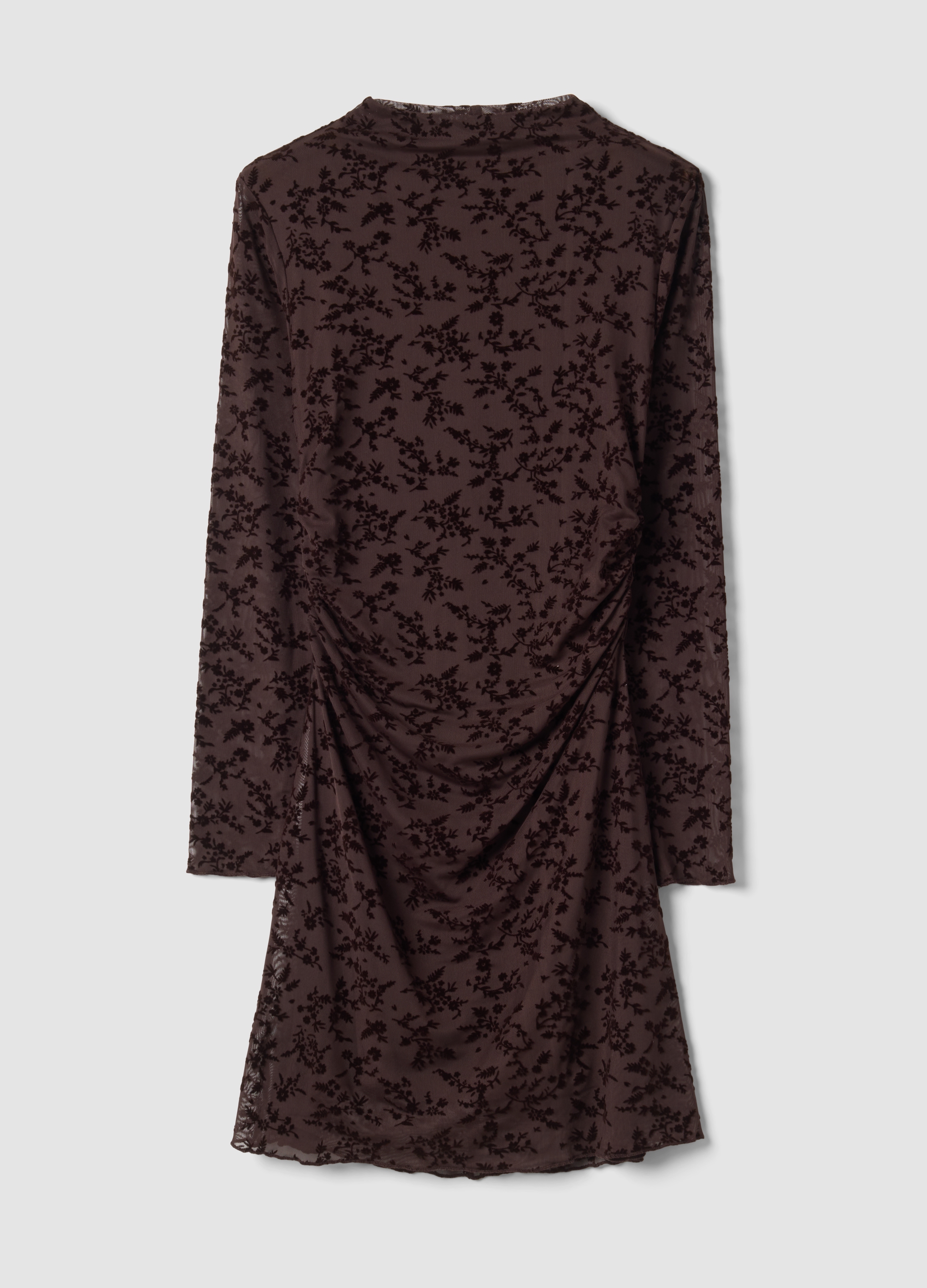 B.ANGEL, Abito Marrone In Tessuto Elasticizzato Con Collo Rialzato, Donna, Marrone, Taglia: M
