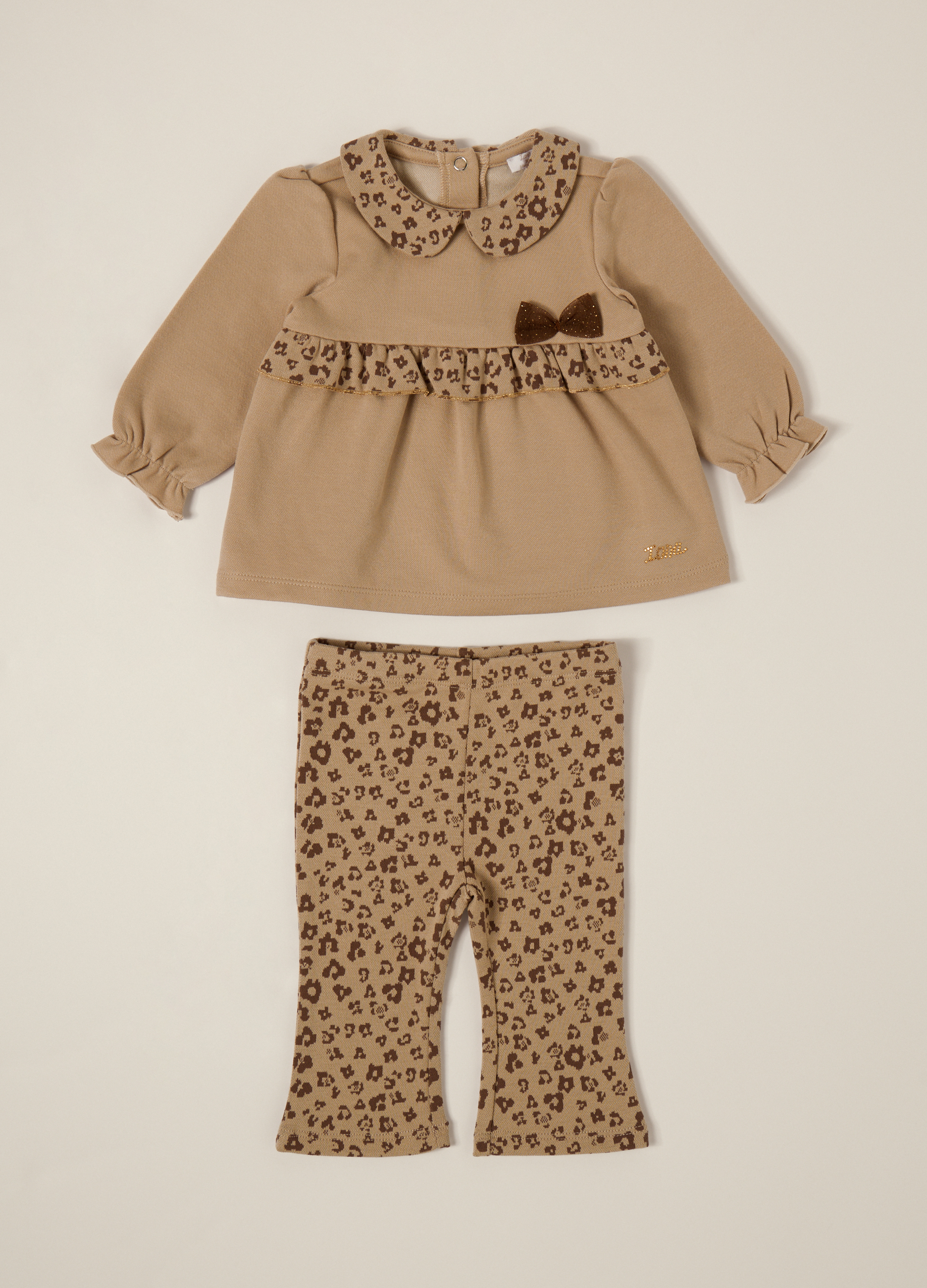 IANA, Jogging Set Misto Viscosa Iana Neonata, Beige, Taglia: 6