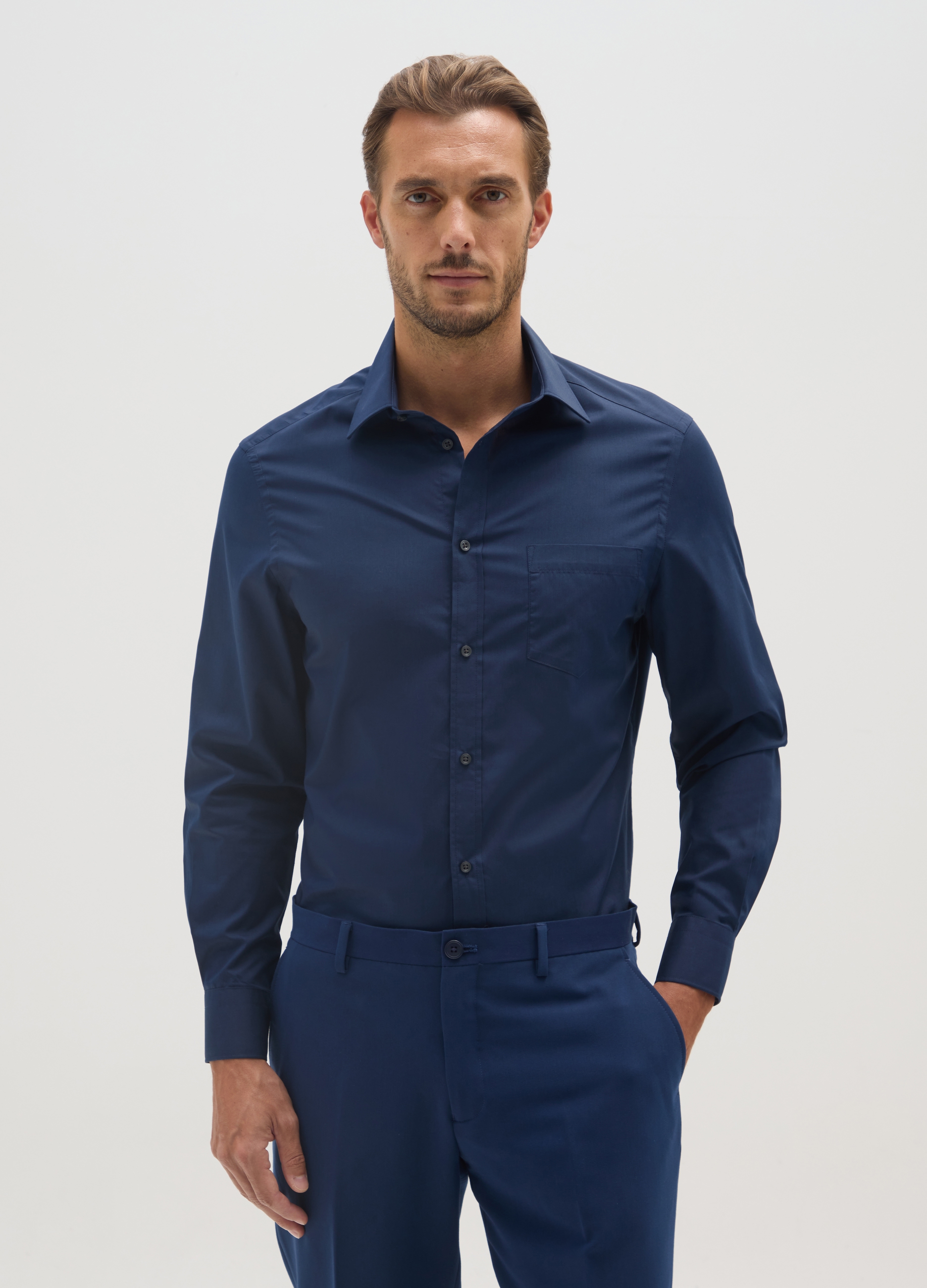OVS, Camicia Blu Regular Fit, Uomo, Blu, Taglia: 45