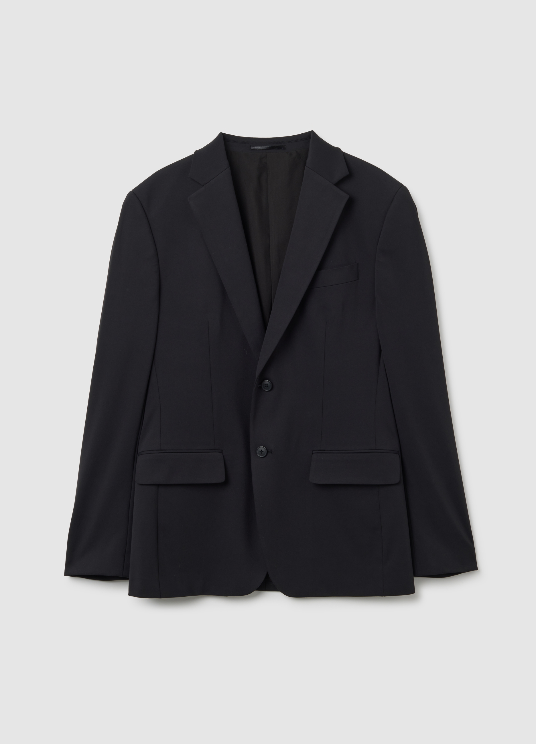 Blazer Negro Slim Fit De Tejido Elástico, Hombre, Gunmetal, Talla: 50