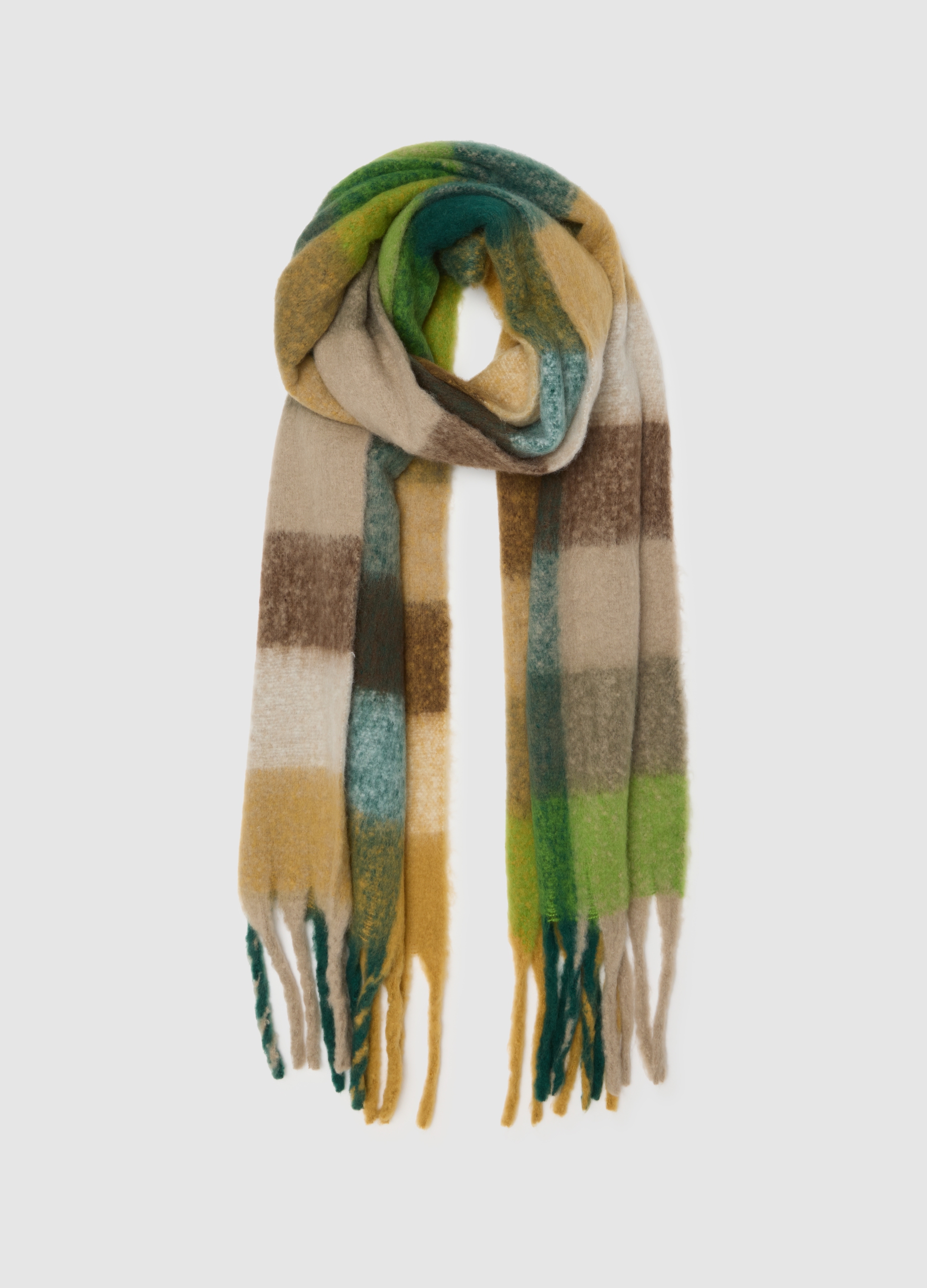 PIOMBO, Sciarpa A Quadri Multicolor, Donna, Multicolor, Taglia: ONE SIZE