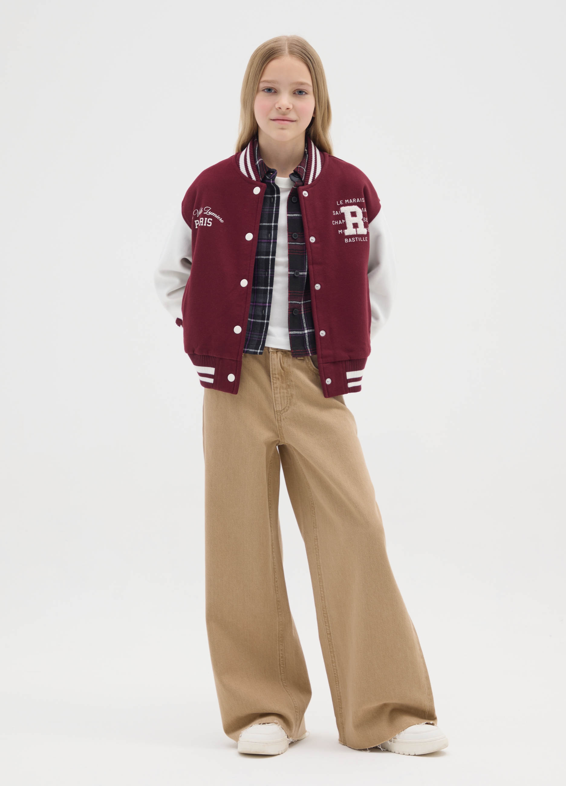 OVS KIDS, Pantaloni Da Ragazza In Puro Cotone Beige Wide Leg, Bambina, Beige, Taglia: 10-11