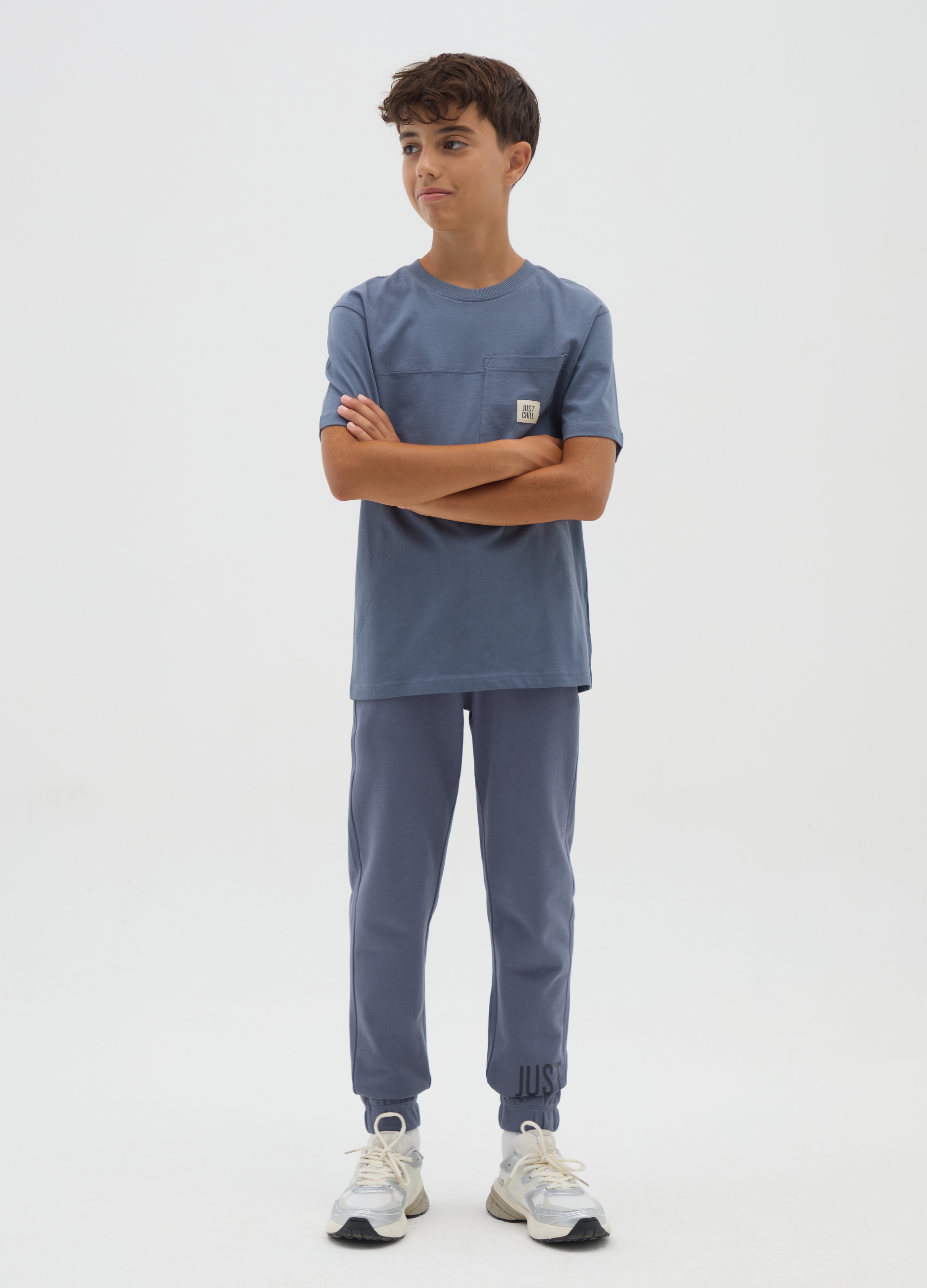 OVS, Blaue Jogginghose Für Jungen Aus Reiner Baumwolle Im Regulären Schnitt, Junge, Blu Bluette, Größe: 10-11
