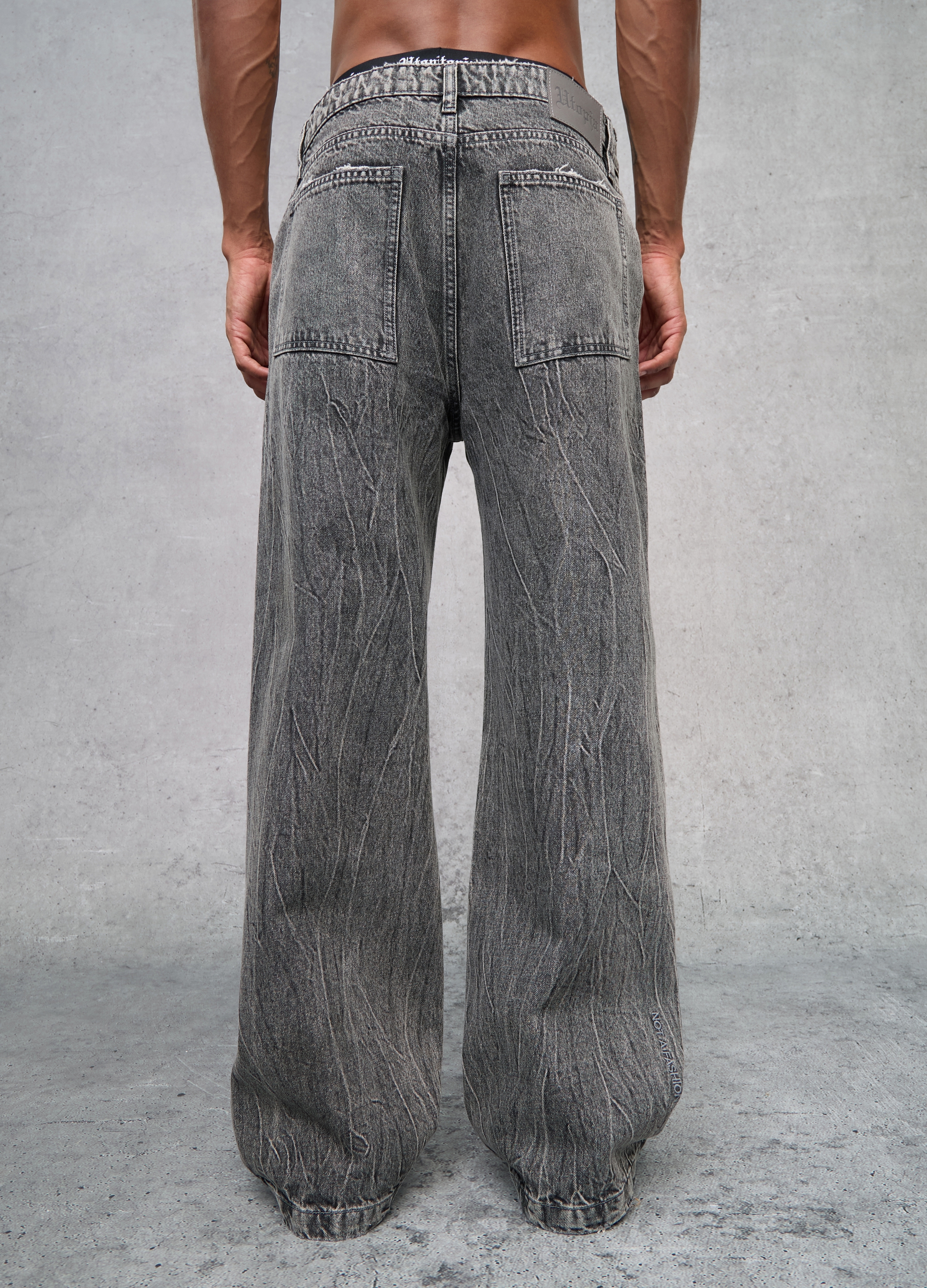 UTOPJA, Bootcut Denim Washed Grey, Uomo, Grigio, Taglia: XS
