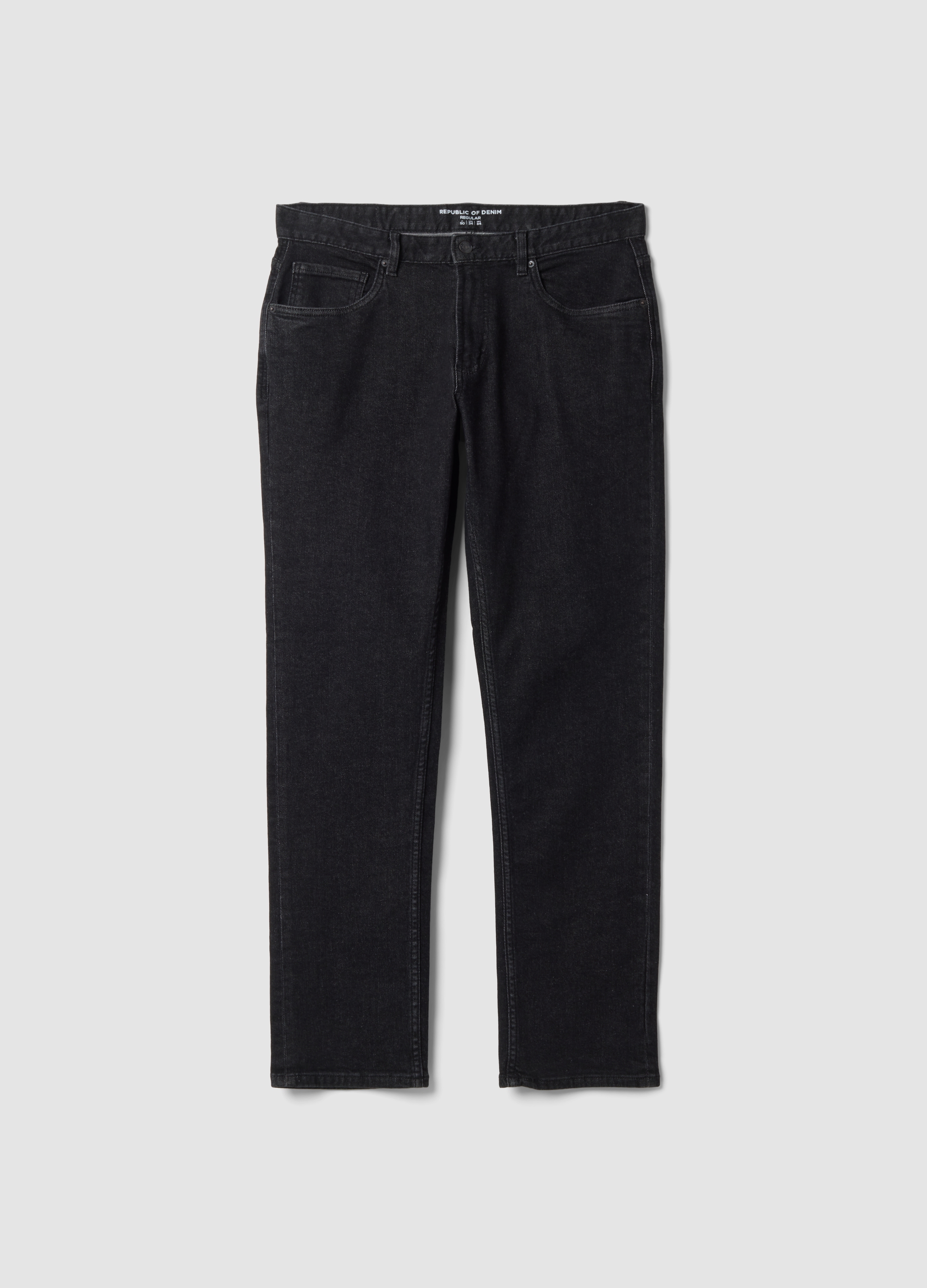 REPUBLIC OF DENIM , Jeans Denim Neri In Cotone Elasticizzato Regular Fit, Uomo, Nero, Taglia: 56