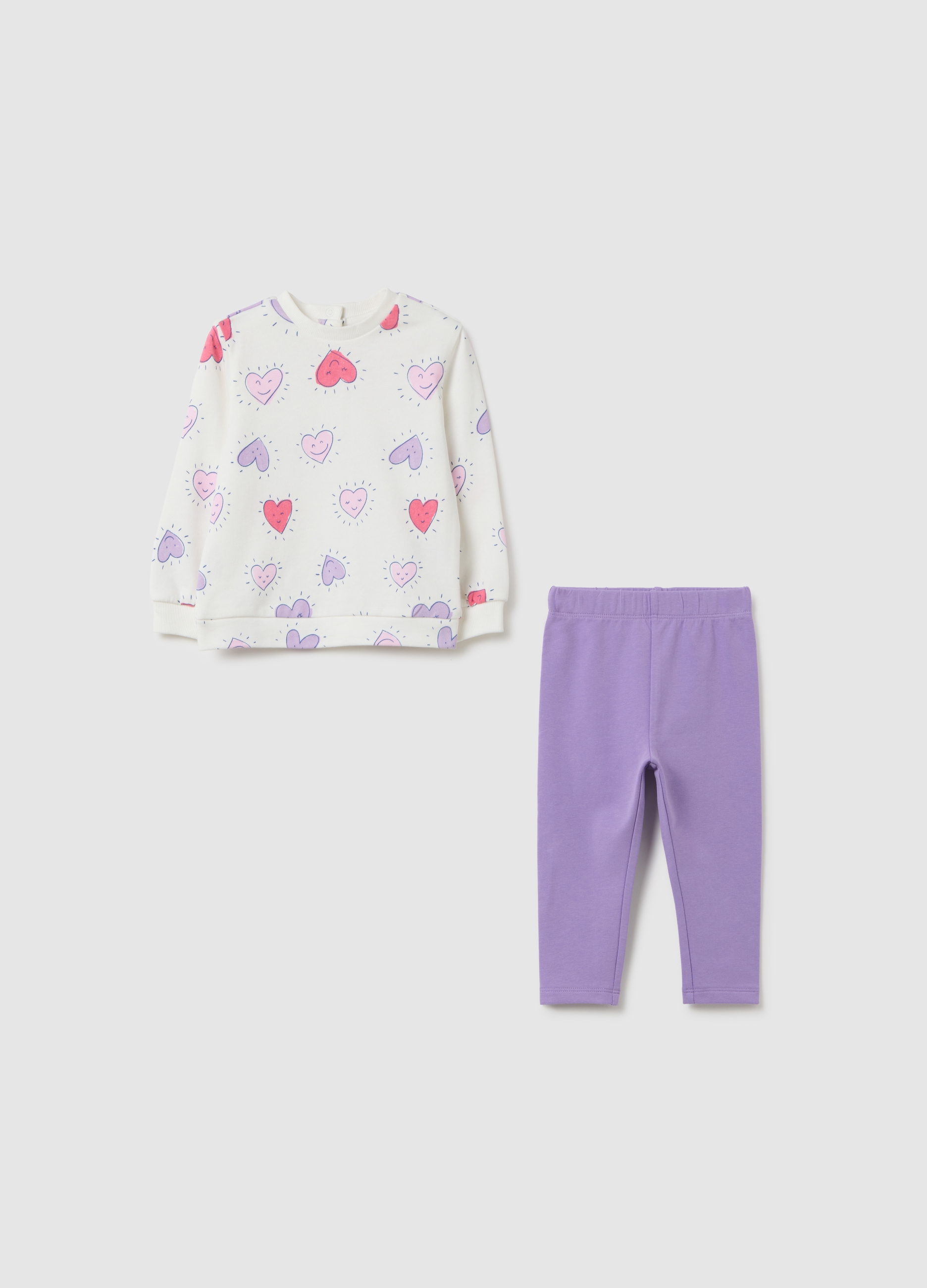 OVS, Mehrfarbiges Reines Baumwoll-outfit Für Mädchen Im Regular Fit, Mädchen, White/Dark pink/Pink, Größe: 9-12