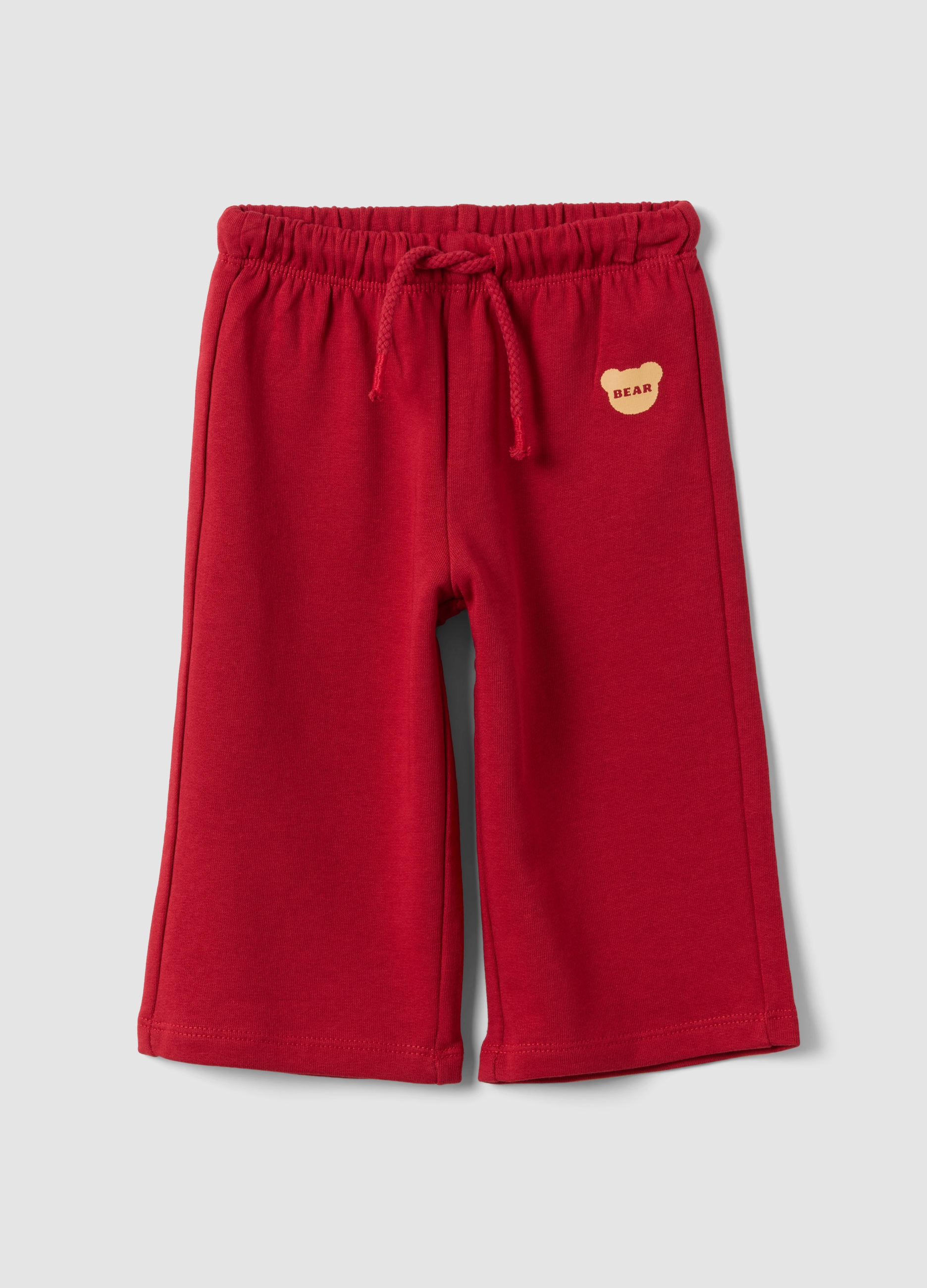 FAGOTTINO, Pantaloni Rossi In Puro Cotone Con Vita Elastica E Stampa Per Bimba, Bambina, Rosso, Taglia: 9-12
