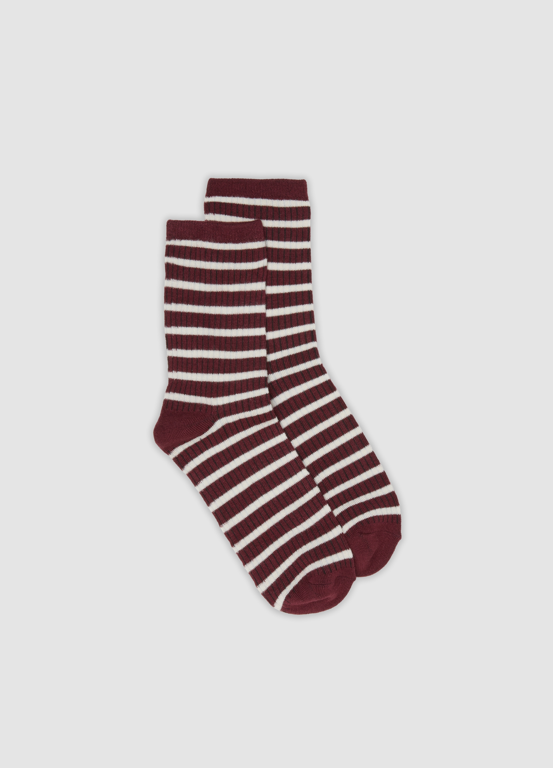 OVS, Calzini Rossi In Tessuto Elasticizzato A Righe, Donna, Rosso, Taglia: ONE SIZE
