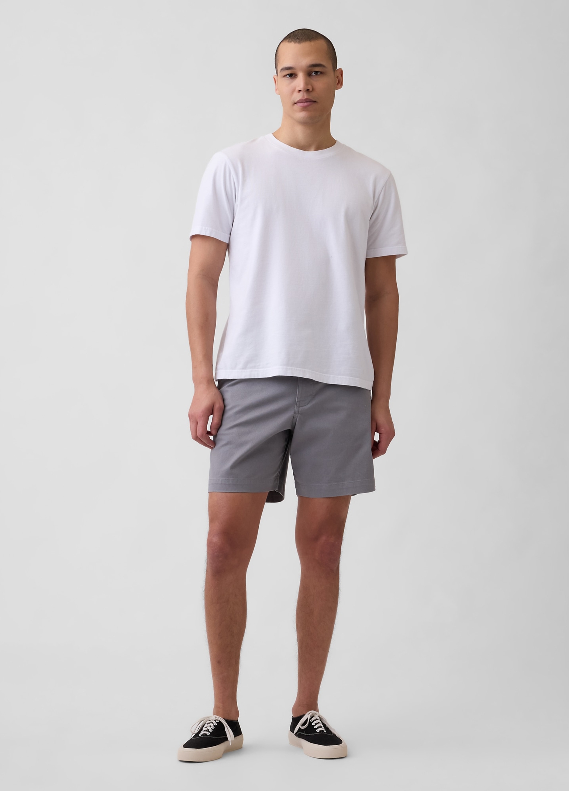 GAP, Shorts In Cotone Elasticizzato, Uomo, Grigio, Taglia: 35