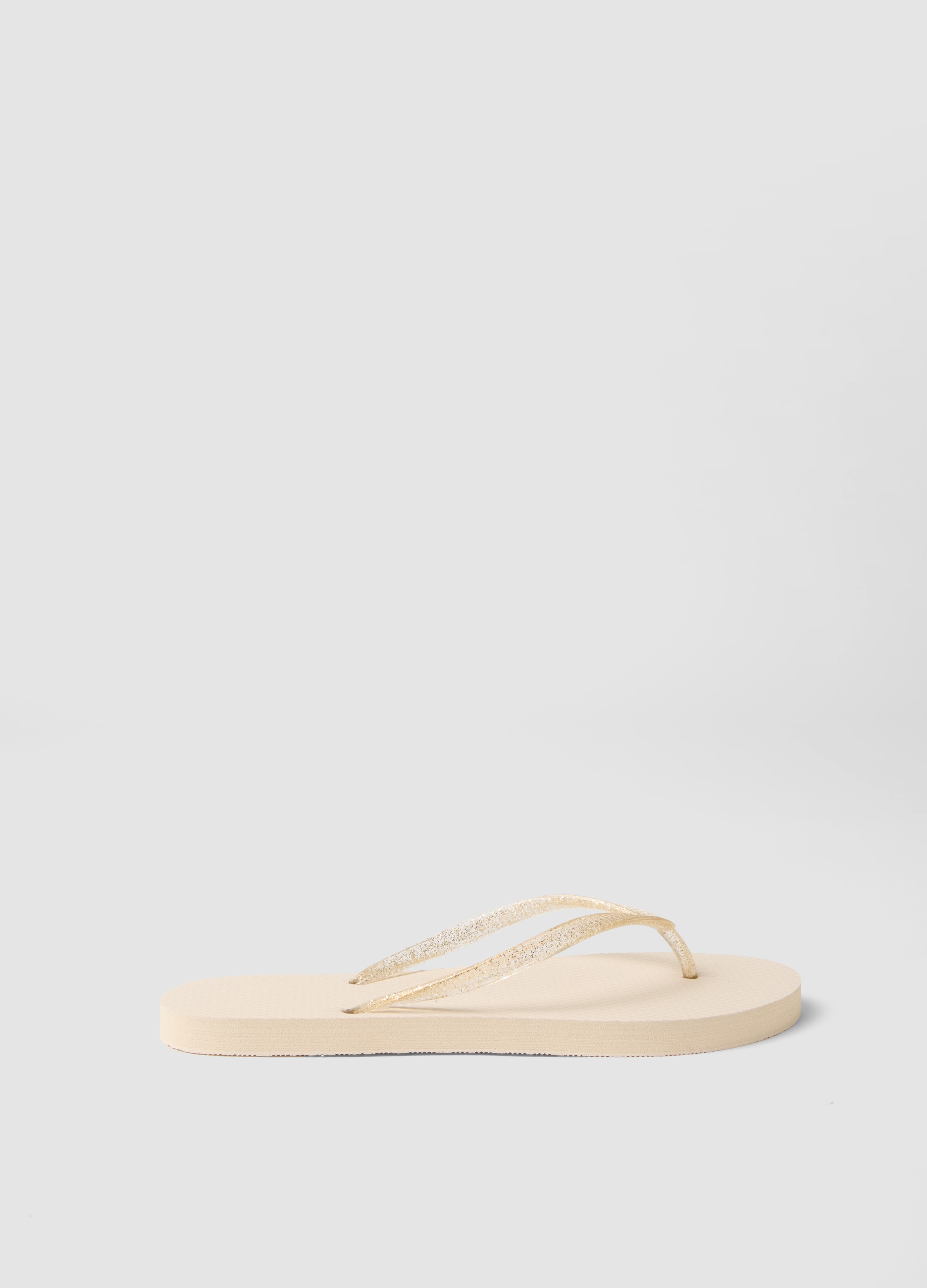 Chanclas Beige Con Tiras Translúcidas, Mujer, Beige Claro, Talla: 40