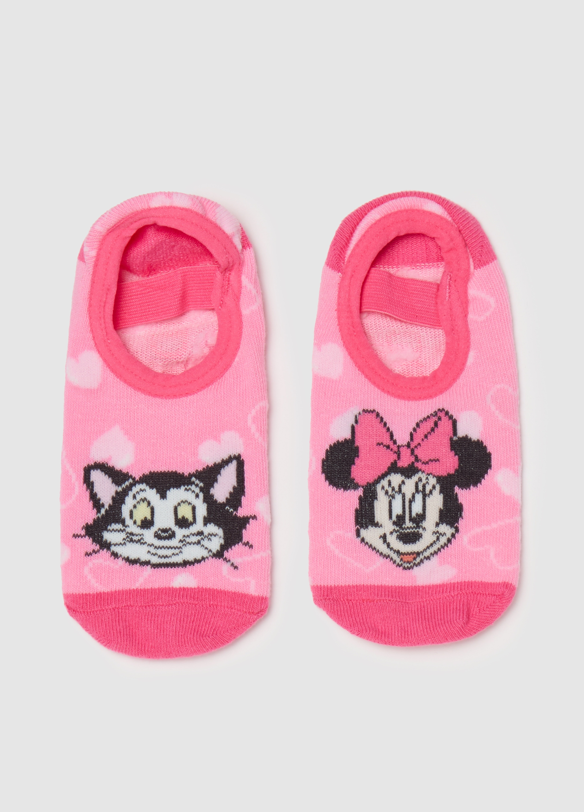 OVS, Calze Antiscivolo Con Disegno Minnie E Figaro, Bambina, Rosa, Taglia: 31/33