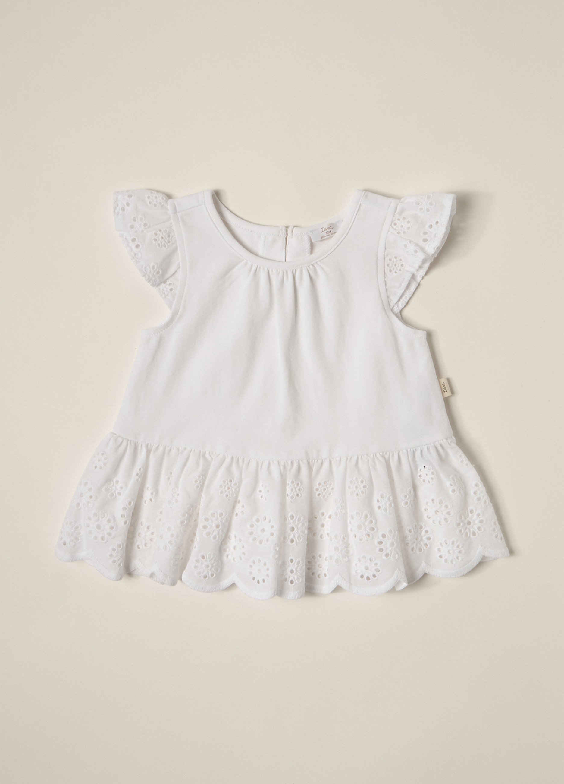 OVS, T-shirt In Jersey Di Cotone Stretch Iana Neonata, Bianco, Taglia: 24