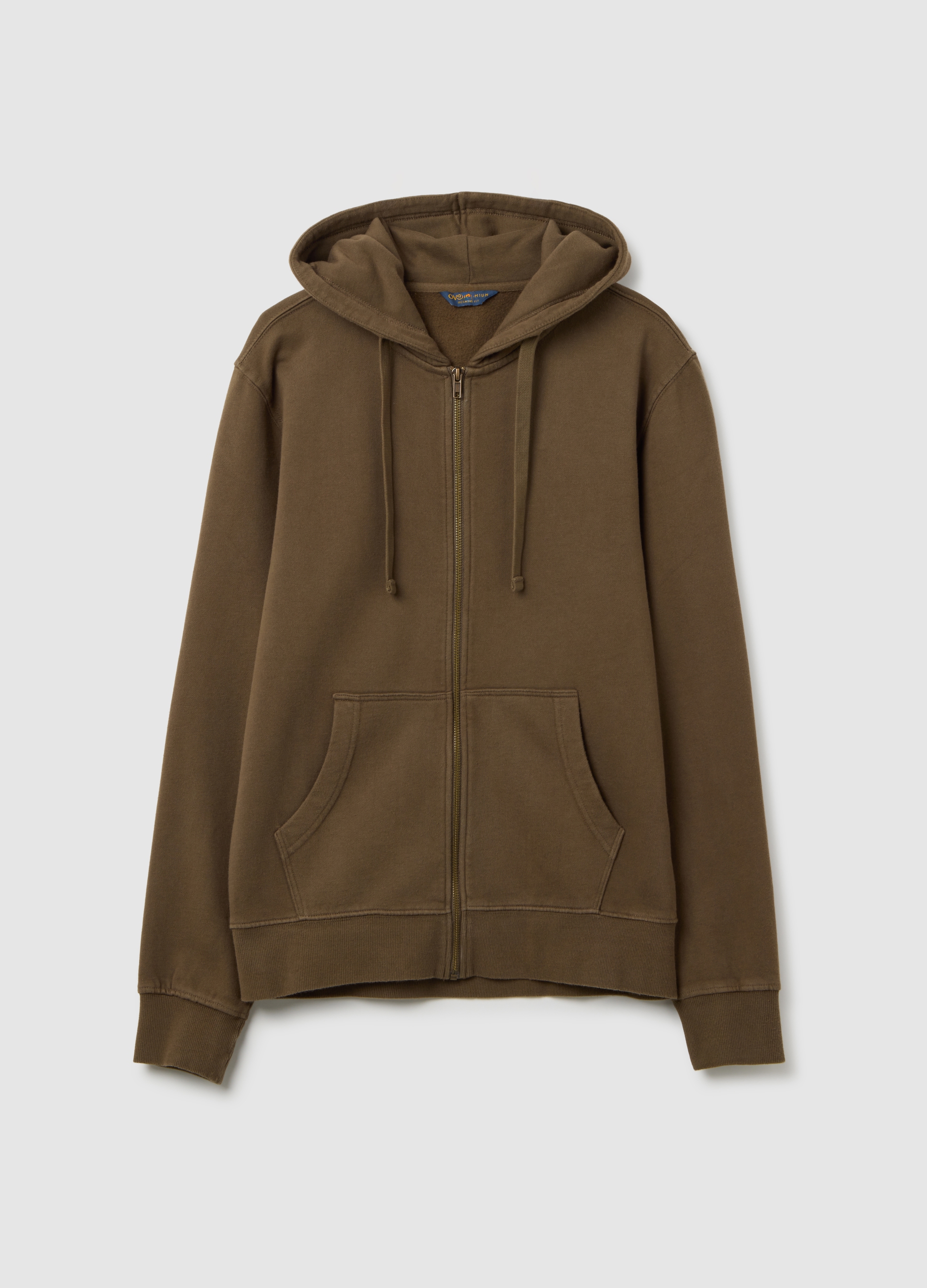OVS, Sudadera Marrón De Algodón Con Cremallera, Hombre, Marrón, Talla: S