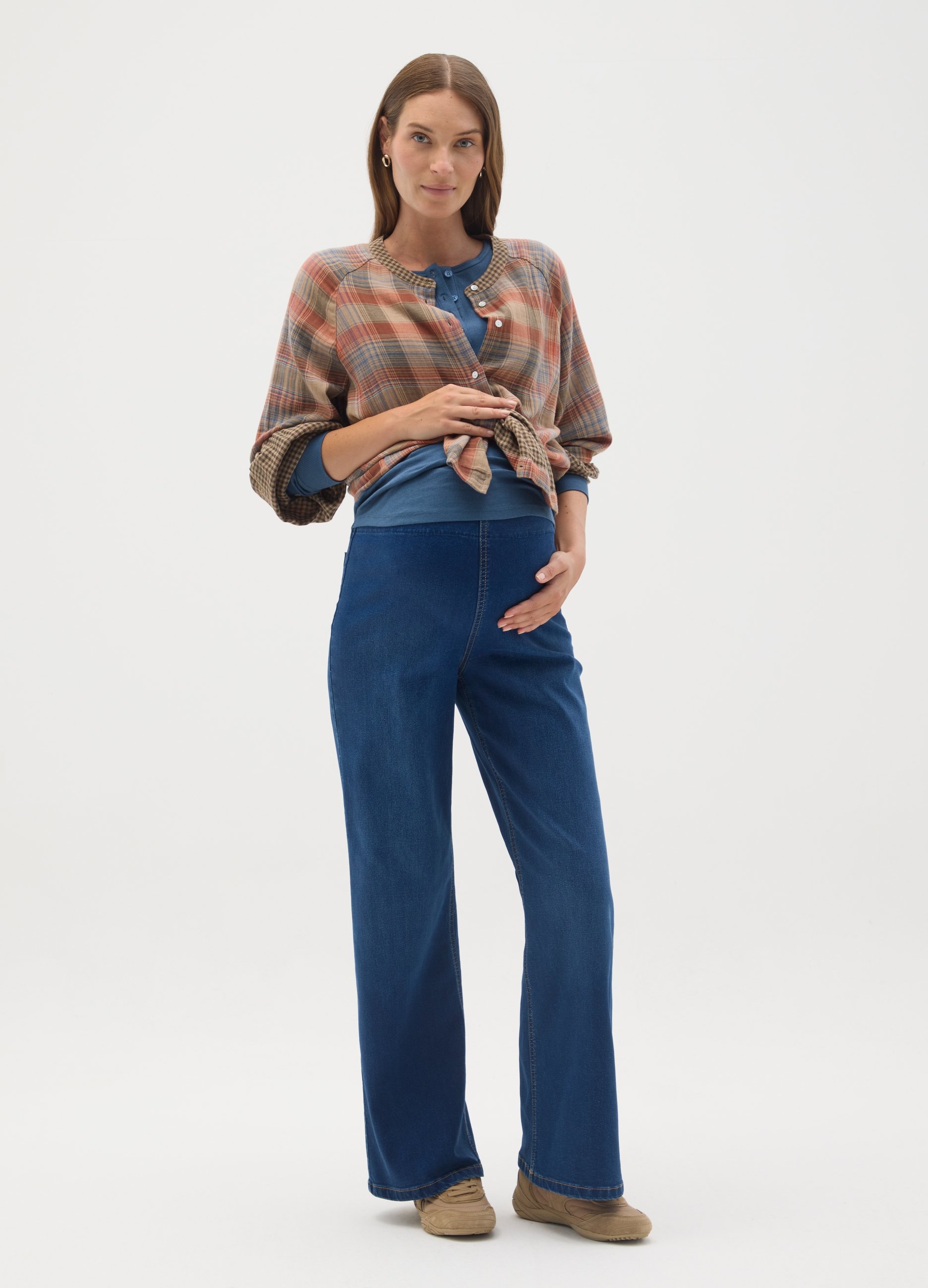 OVS, Jeans De Maternidad Azul Elástico, Mujer, Lavado oscuro, Talla: 34