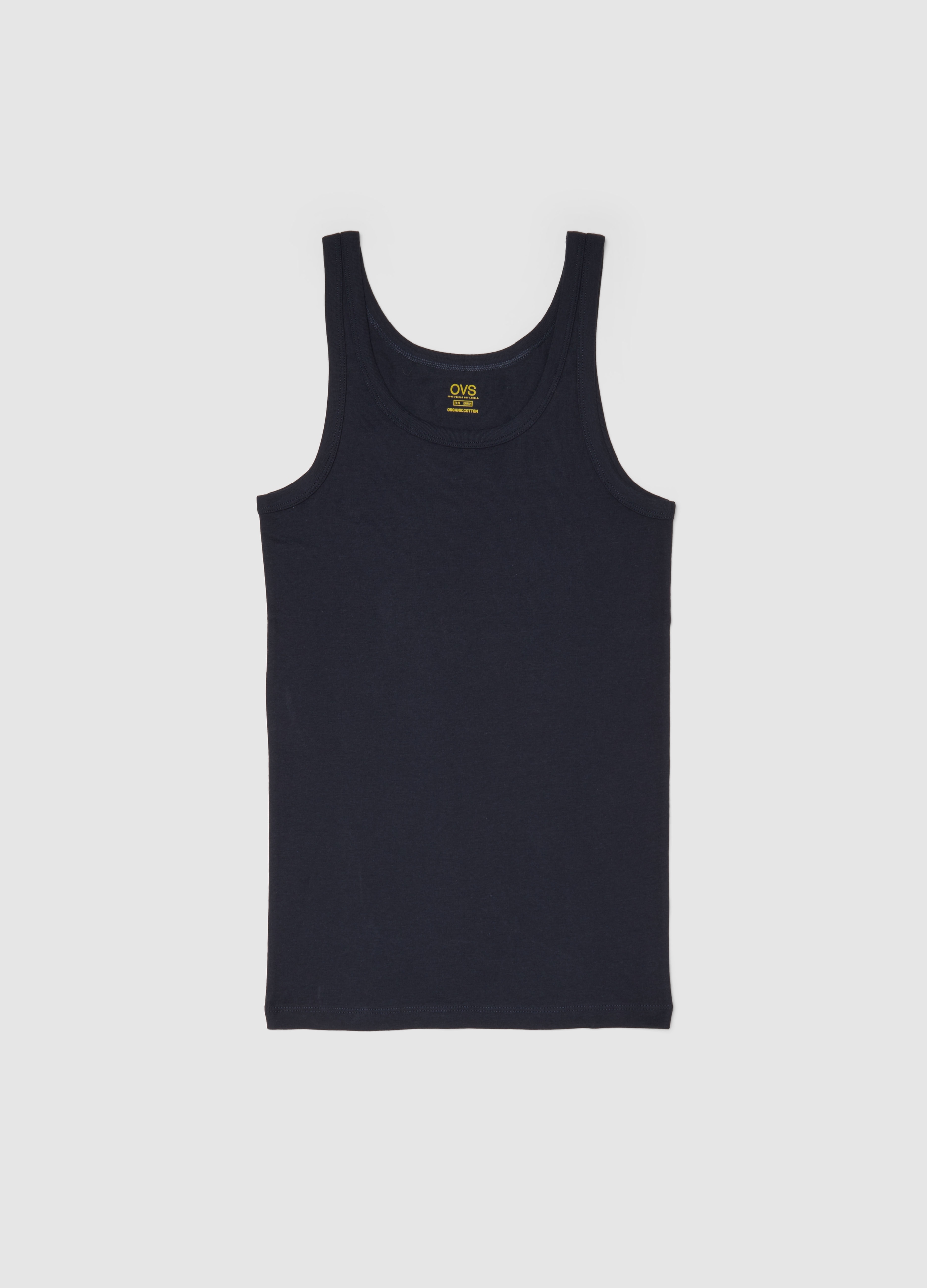 Camiseta Sin Mangas Azul De Algodón Puro Ajuste Regular, Hombre, Azul oscuro, Talla: XL