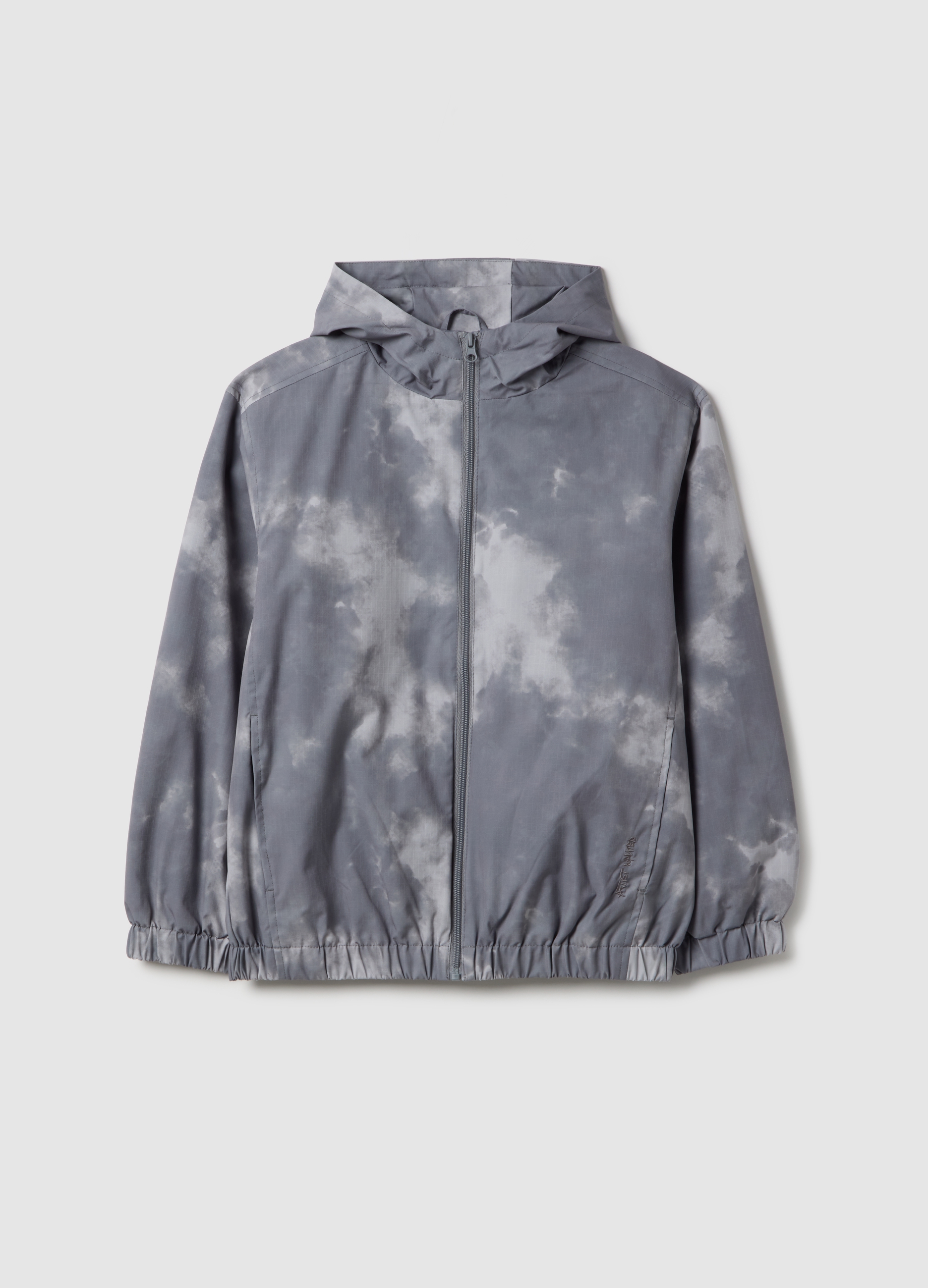 OVS KIDS, Chaqueta De Lluvia Mezcla De Gris Regular Fit Con Capucha Para Niño, Niño, Blanco/gris, Talla: 11-12