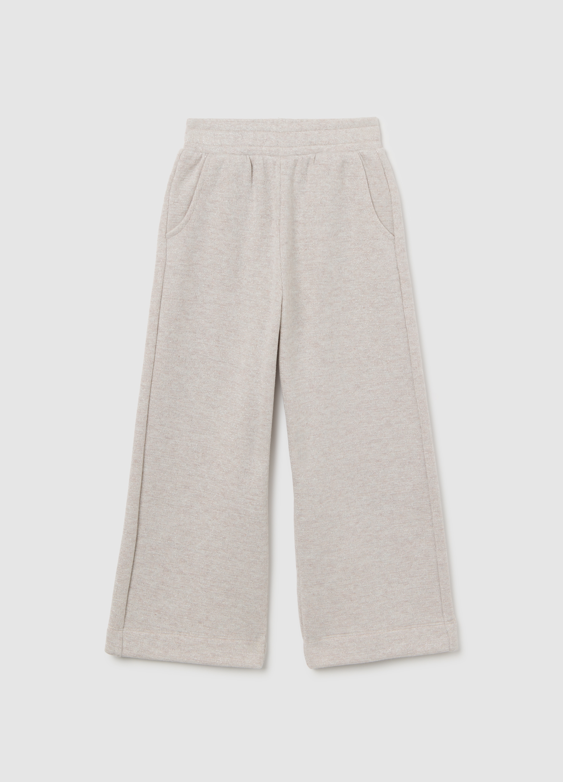 OVS KIDS, Pantalone Jogger Elasticizzato Beige Da Bambina Regular Fit, Beige, Taglia: 7-8