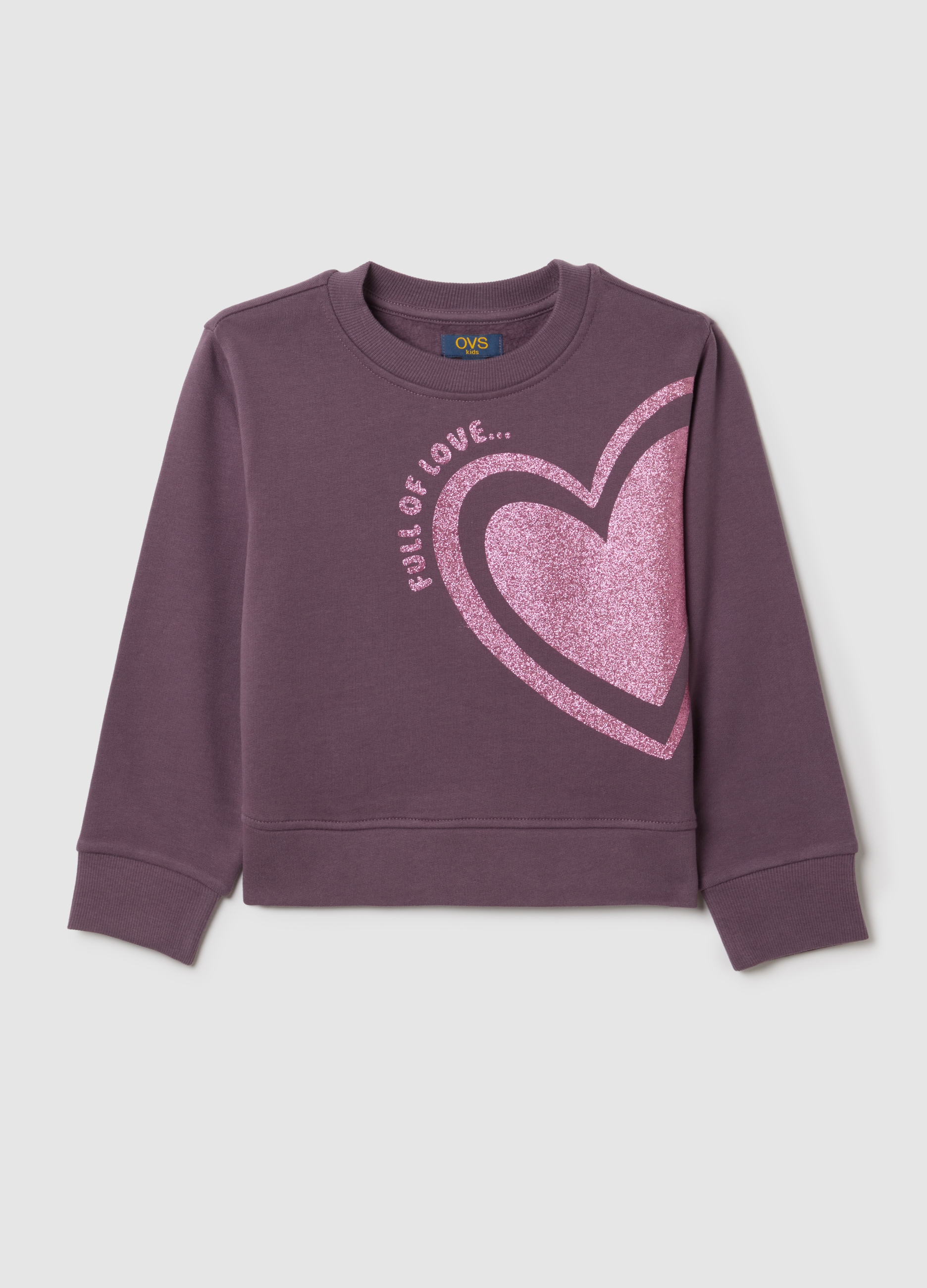 Sudadera De Niña En Algodón Puro Violeta Corte Regular, Niña, Morado oscuro, Talla: 8-9