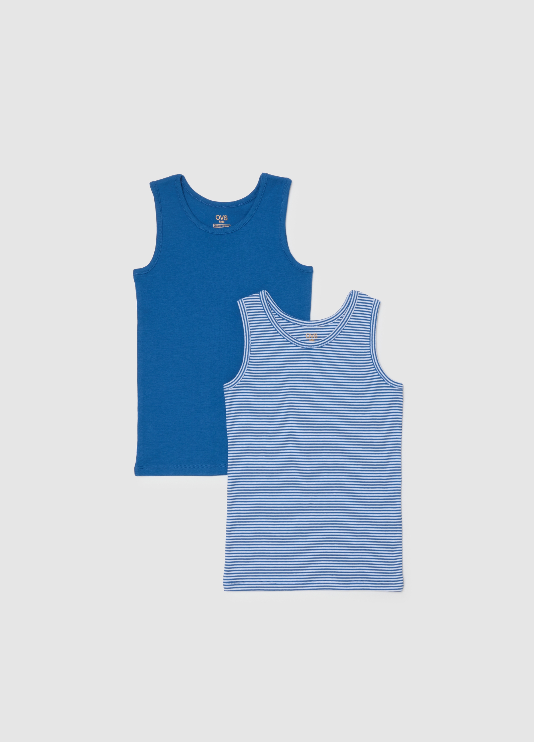 Bipack Canotte Da Bambino In Puro Cotone Multicolor Regular Fit, Niño, Azul/Blanco, Talla: 3-4