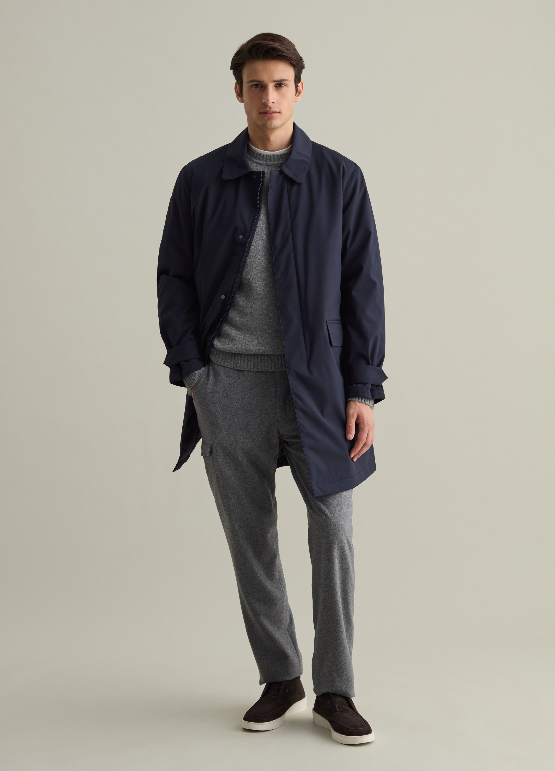 PIOMBO, Trench Lungo Contemporary, Uomo, Blu, Taglia: S