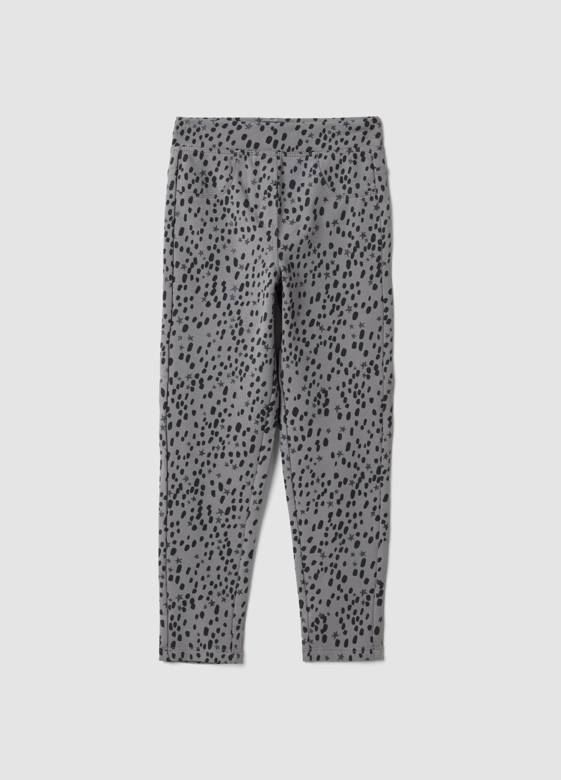 OVS KIDS, Treggings Skinny Grigi In Cotone Organico Elasticizzato Per Bambina, Grigio, Taglia: 5-6