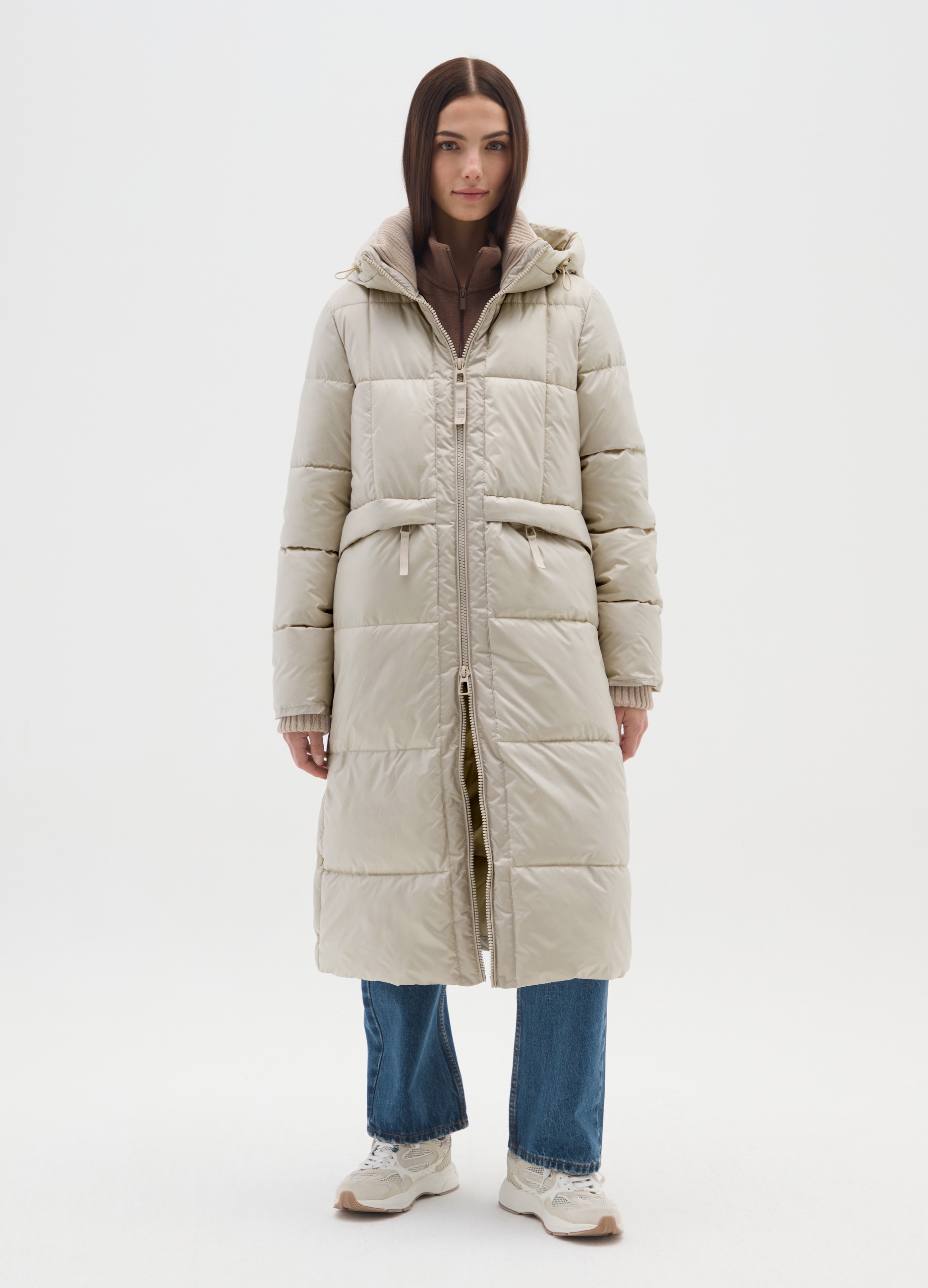 OVS, Abrigo Largo Beige Con Capucha The Perfect Puffer, Mujer, Beige Claro, Talla: M