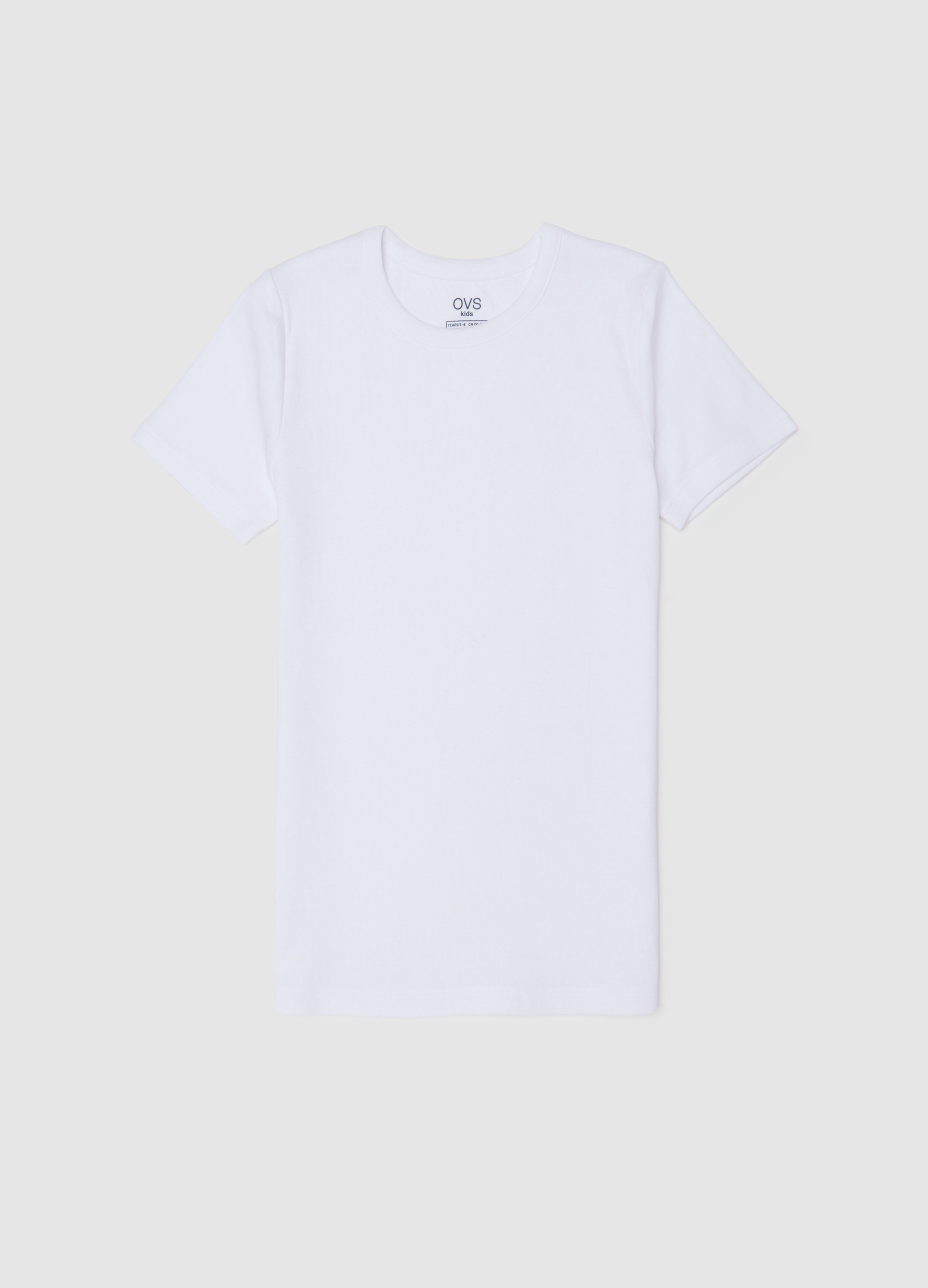OVS KIDS, Camiseta Blanca Con Cuello Redondo, Niño, Blanco, Talla: 5-6