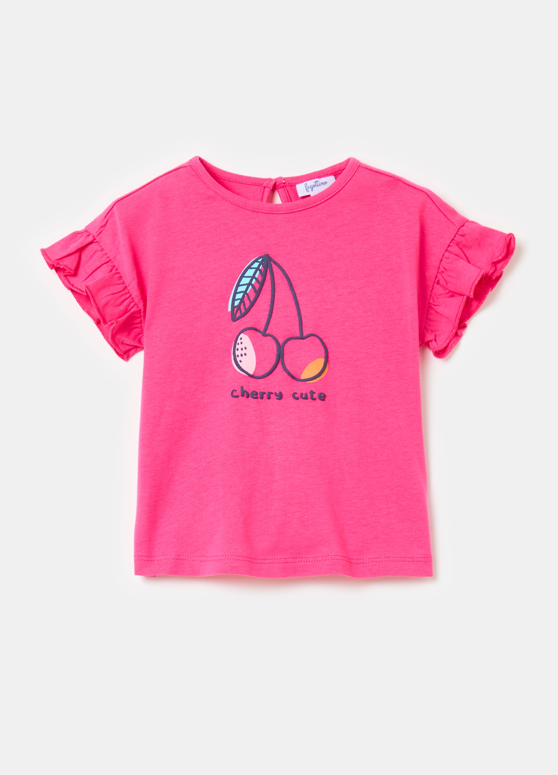 FAGOTTINO, T-shirt Con Volant Stampa Frutta, Bambina, Rosa, Taglia: 24-30