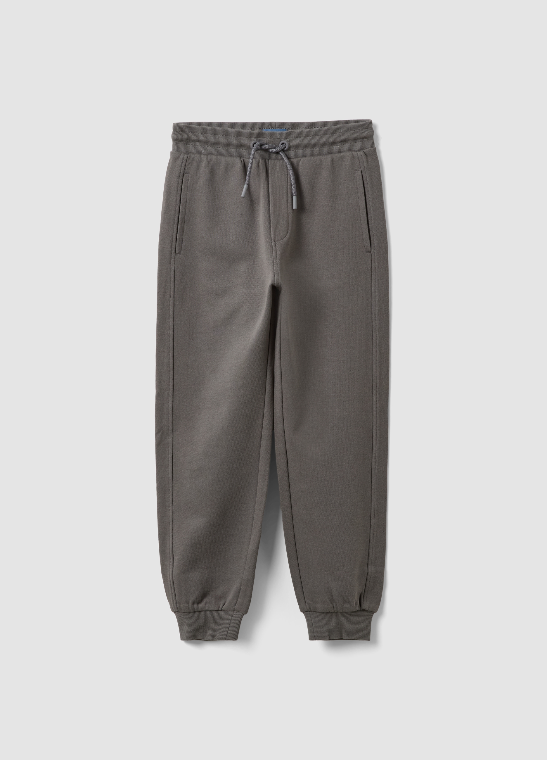 OVS KIDS, Pantaloni Jogger Grigi In Puro Cotone Organico Comfort Fit Per Bambino, Grigio, Taglia: 6-7