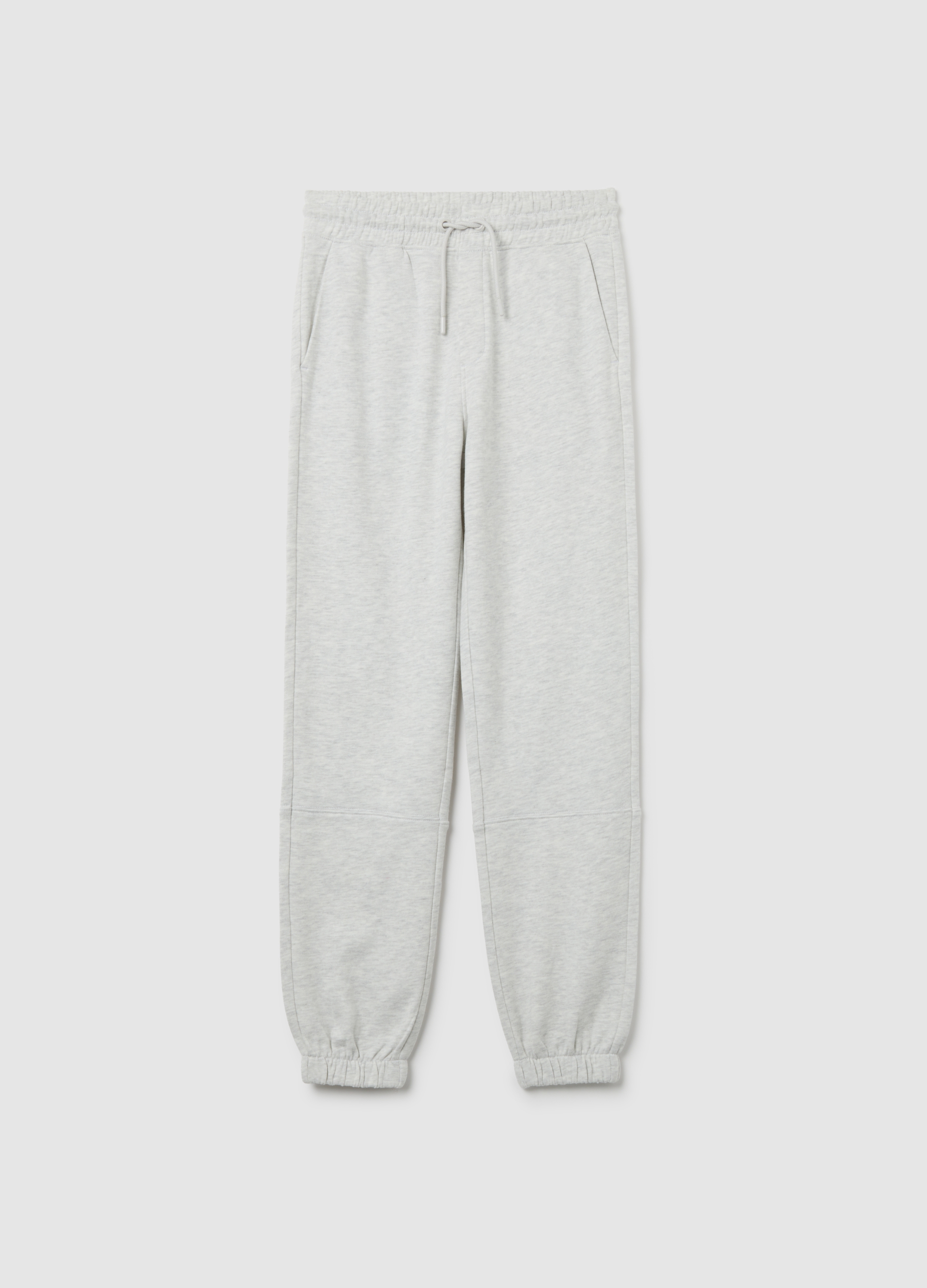 OVS KIDS, Pantalones Jogger Grises De Niño En Puro Algodón Con Ajuste Amplio, Niño, Gris claro jaspeado, Talla: 12-13