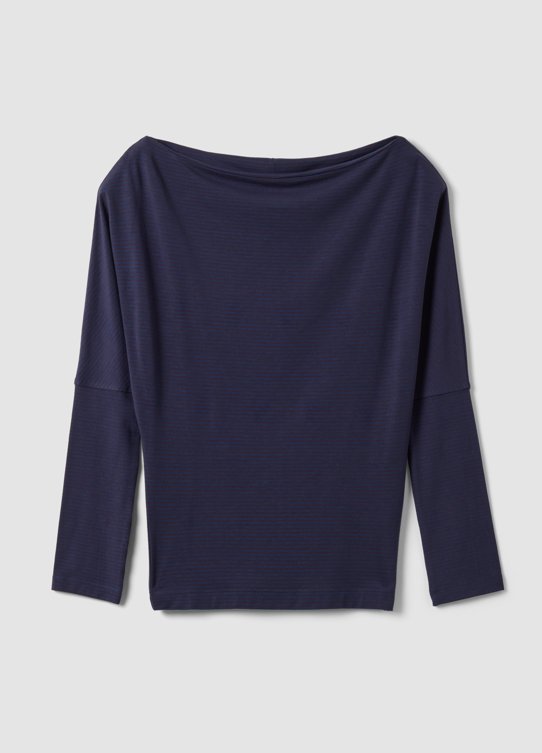 B.ANGEL, T-shirt Blu In Viscosa Elasticizzata Con Scollo A Barchetta, Donna, Blu, Taglia: S