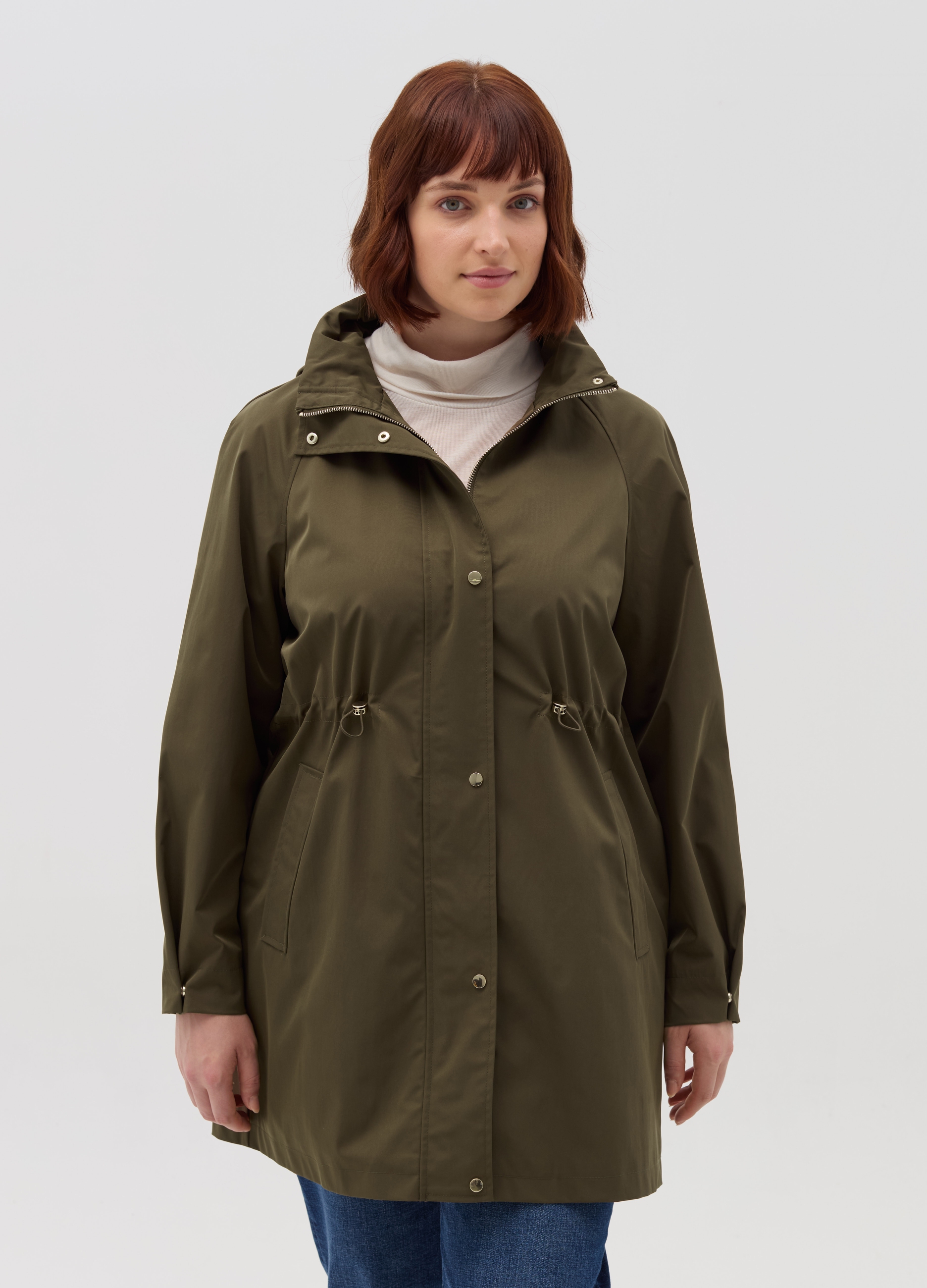 MYA, Parka Con Cappuccio Curvy, Donna, Verde, Taglia: XXL