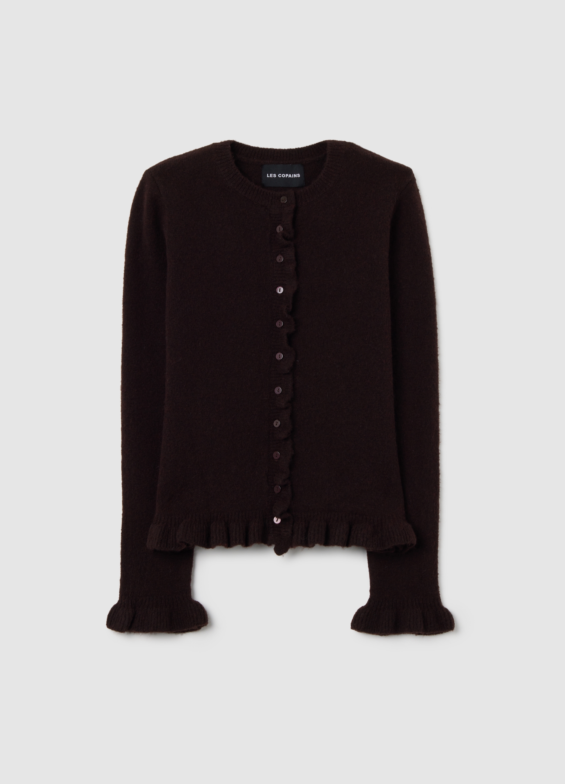 LES COPAINS, Cárdigan Marrón De Corte Regular Con Botones, Mujer, Marrón oscuro, Talla: 36