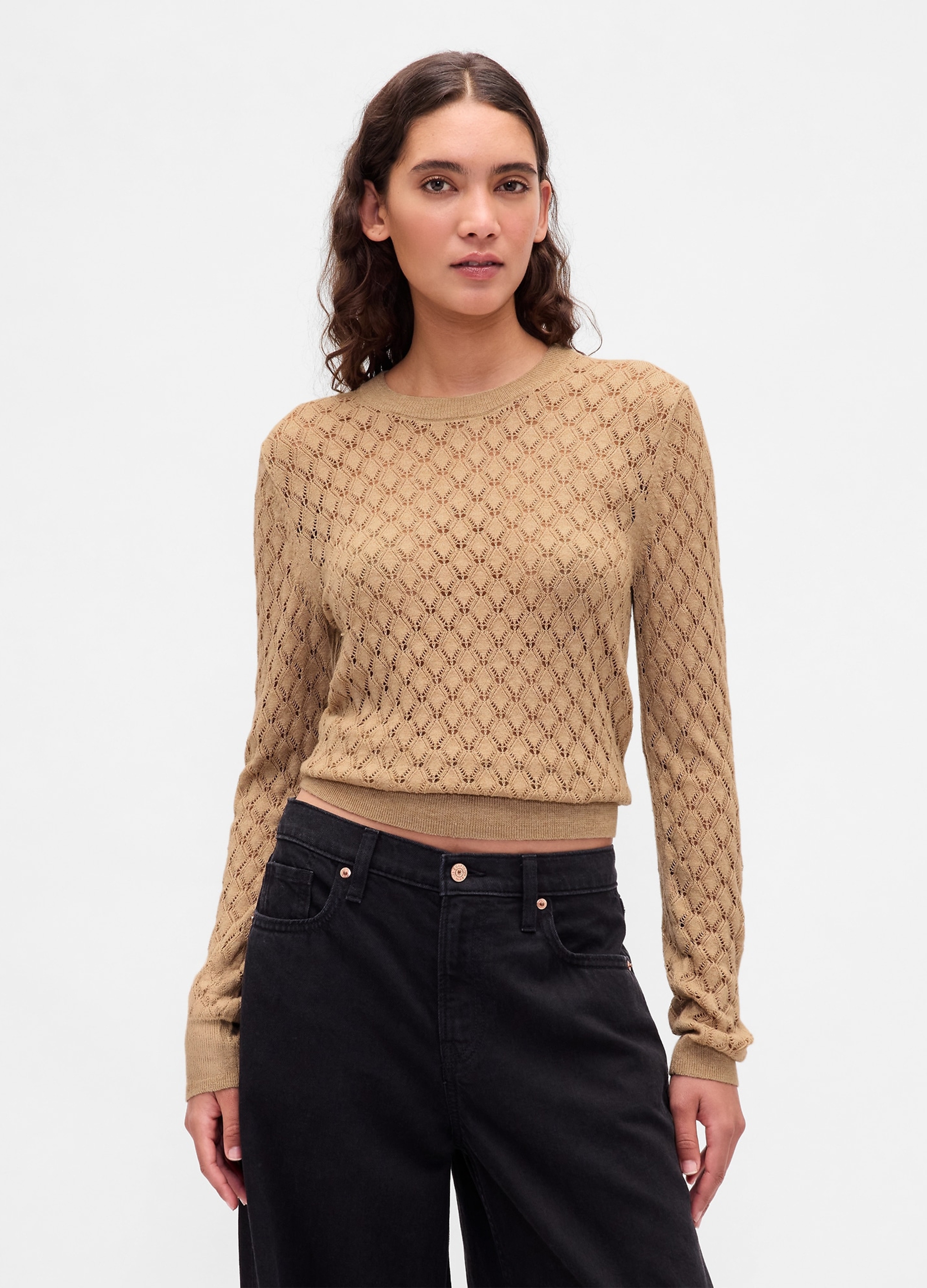 GAP, Maglione In Misto Lana, Donna, Beige, Taglia: XL