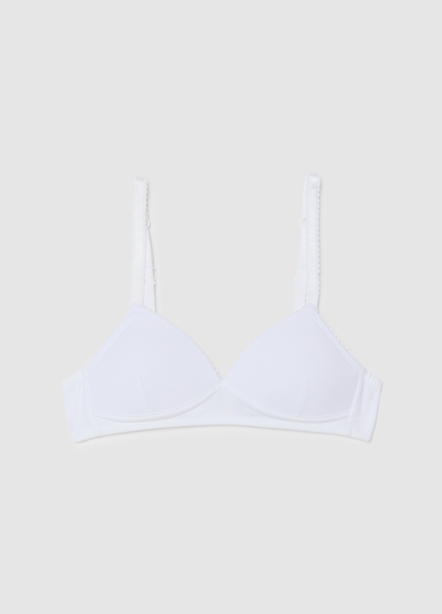 Reggiseno Da Ragazza In Cotone Elasticizzato Bianco, Niña, Blanco óptico, Talla: 10-11
