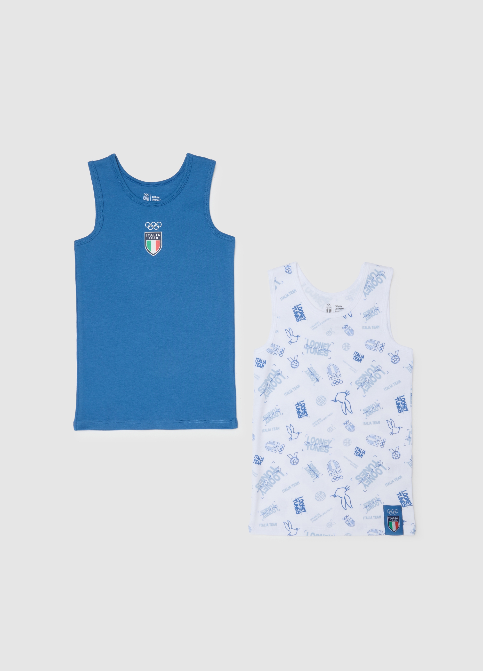 Pack Doble De Camisetas Multicolor Para Niños En Algodón - Ajuste Regular, Niño, Blanco/azul, Talla: 5-6