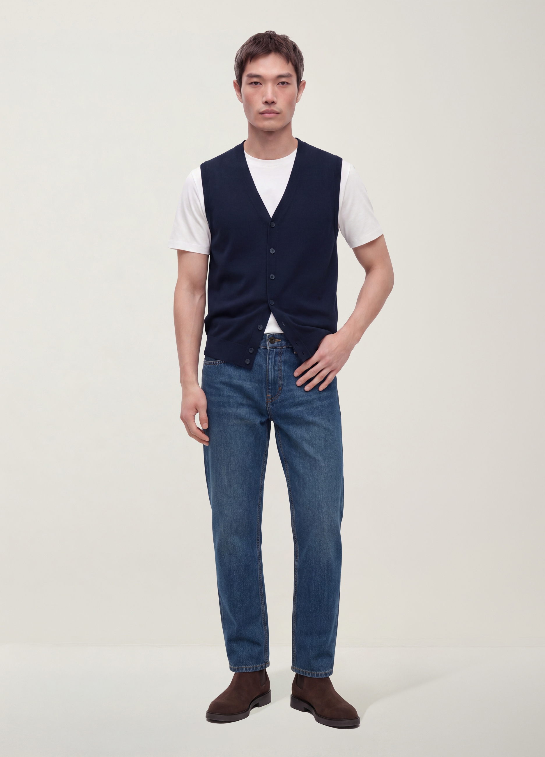 OVS, Gilet Blu In Misto Viscosa Con Scollo Profondo A V Regular Fit, Uomo, Blu, Taglia: XXL
