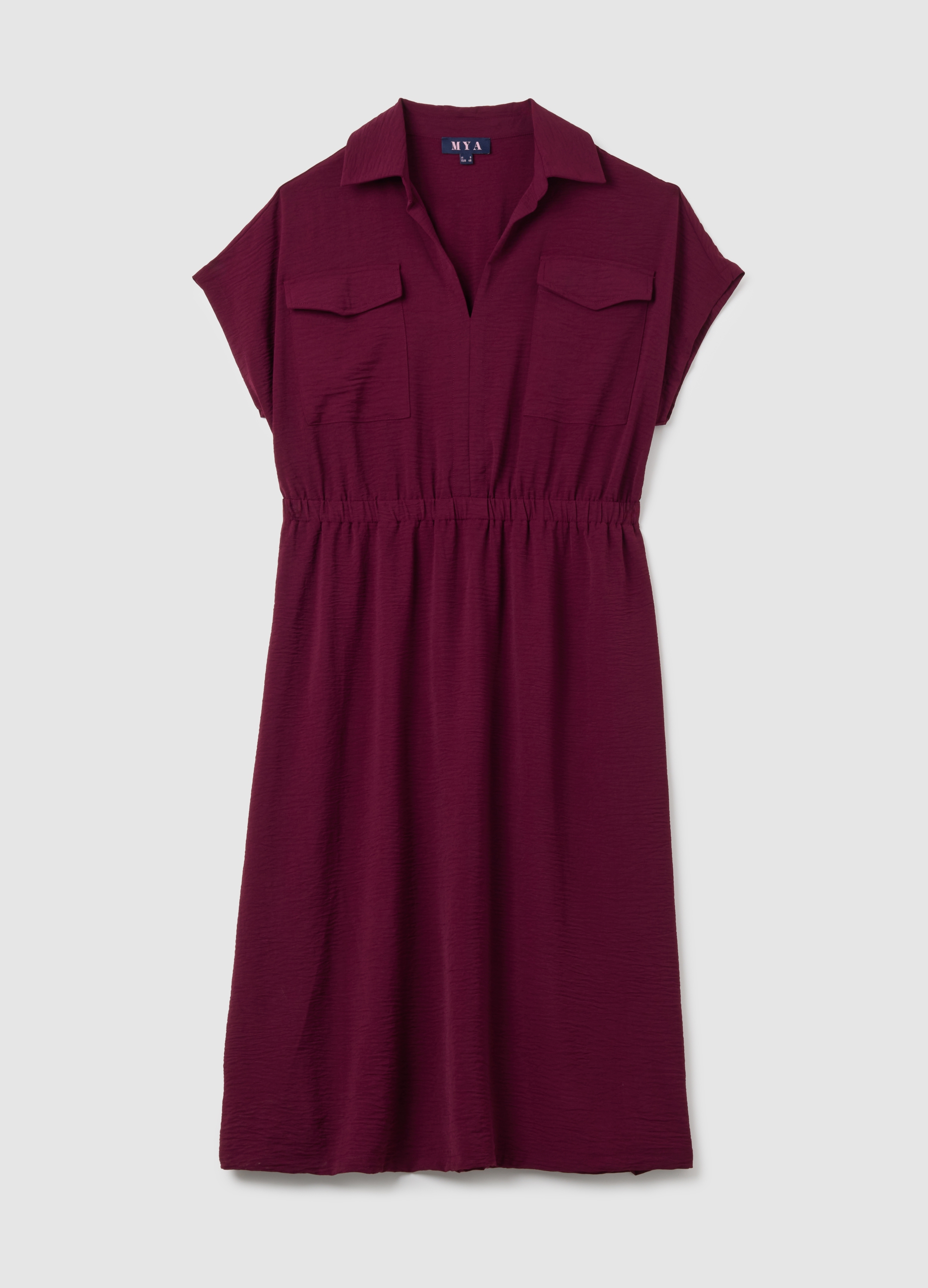 Vestido Midi Rojo Regular Fit Con Bolsillos, Mujer, Rojo Oscuro, Talla: XL