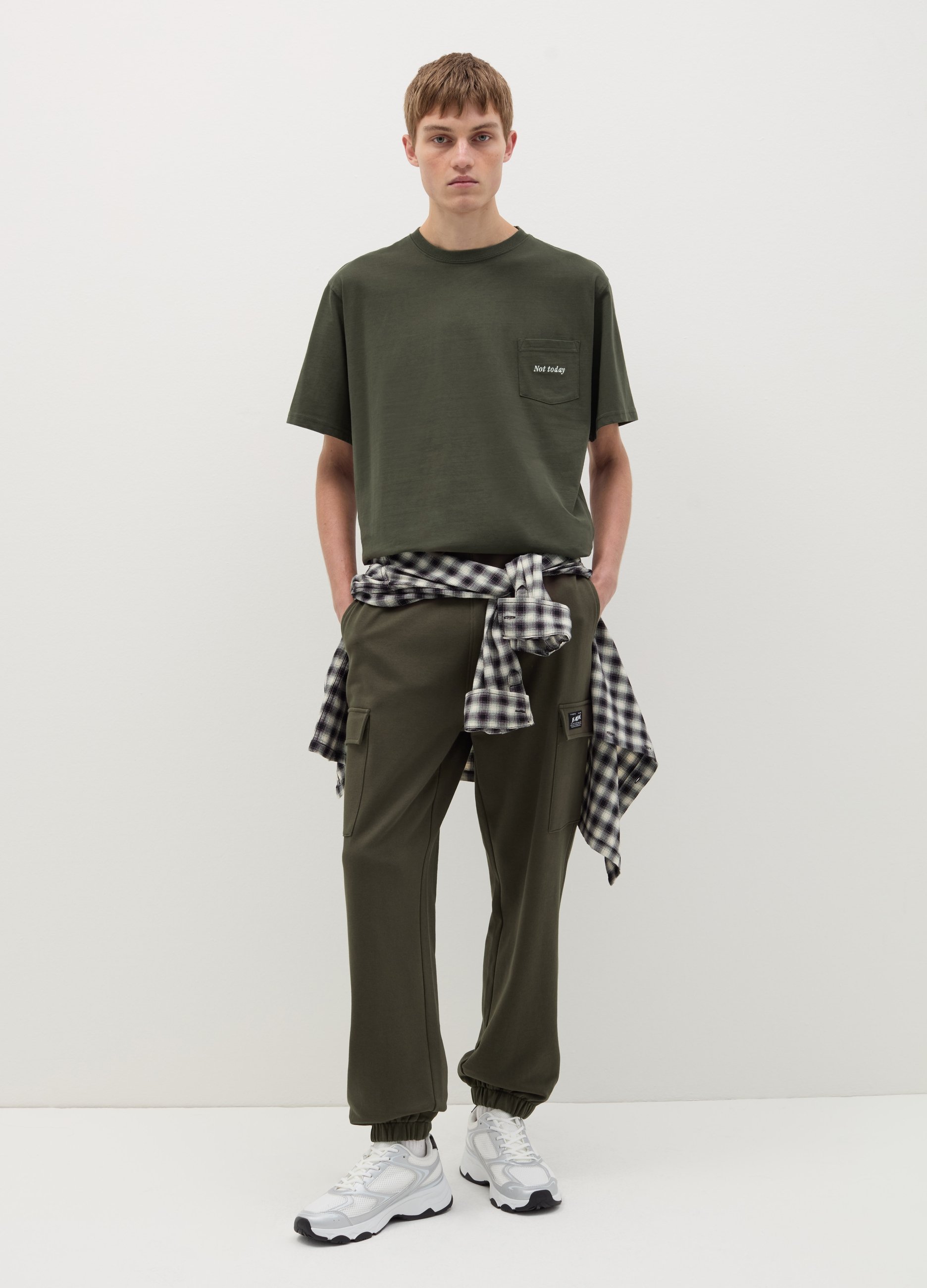 B.ANGEL, Joggers Cargo Con Ribetes Elásticos, Hombre, Verde musgo, Talla: XS