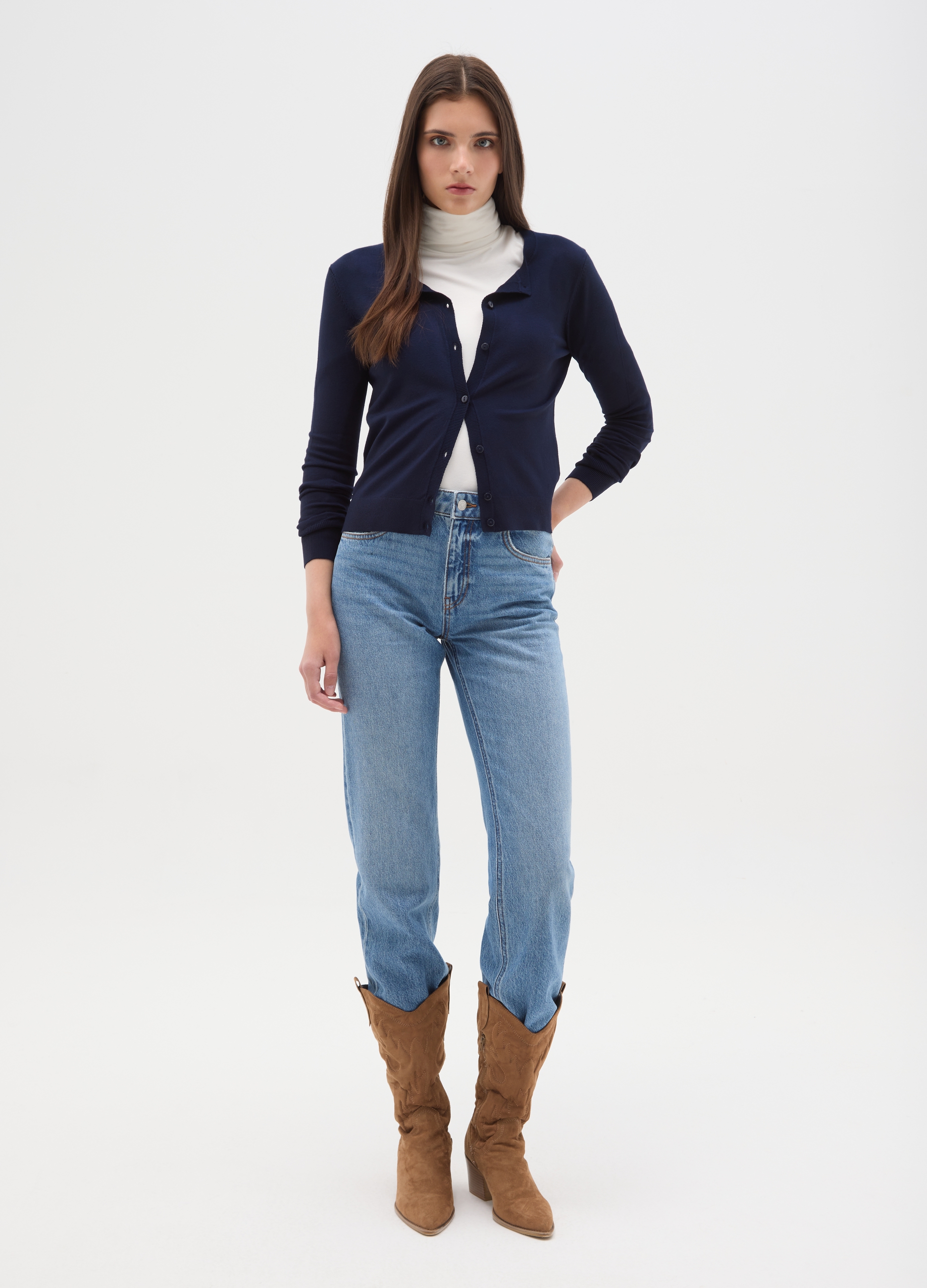 OVS , Cardigan Blu Regular Fit Con Bottoni, Donna, Blu, Taglia: S