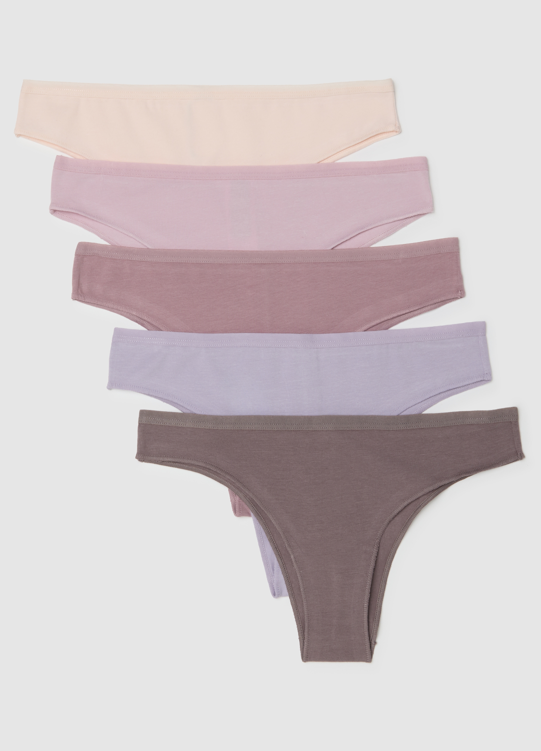 OVS, Multipack Slip Brasiliana In Cotone Elasticizzato Multicolor Regular Fit, Donna, Multicolor, Taglia: 2