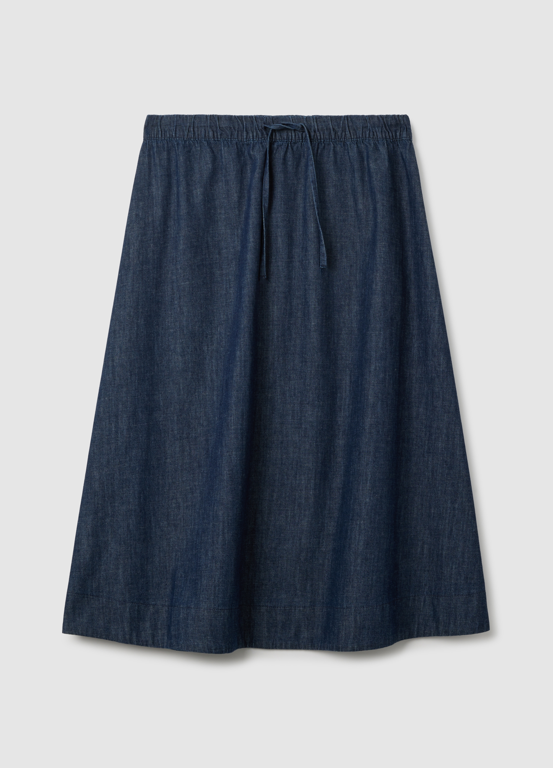 Falda De Denim Algodón Puro Ajuste Regular, Mujer, Azul oscuro, Talla: XXL