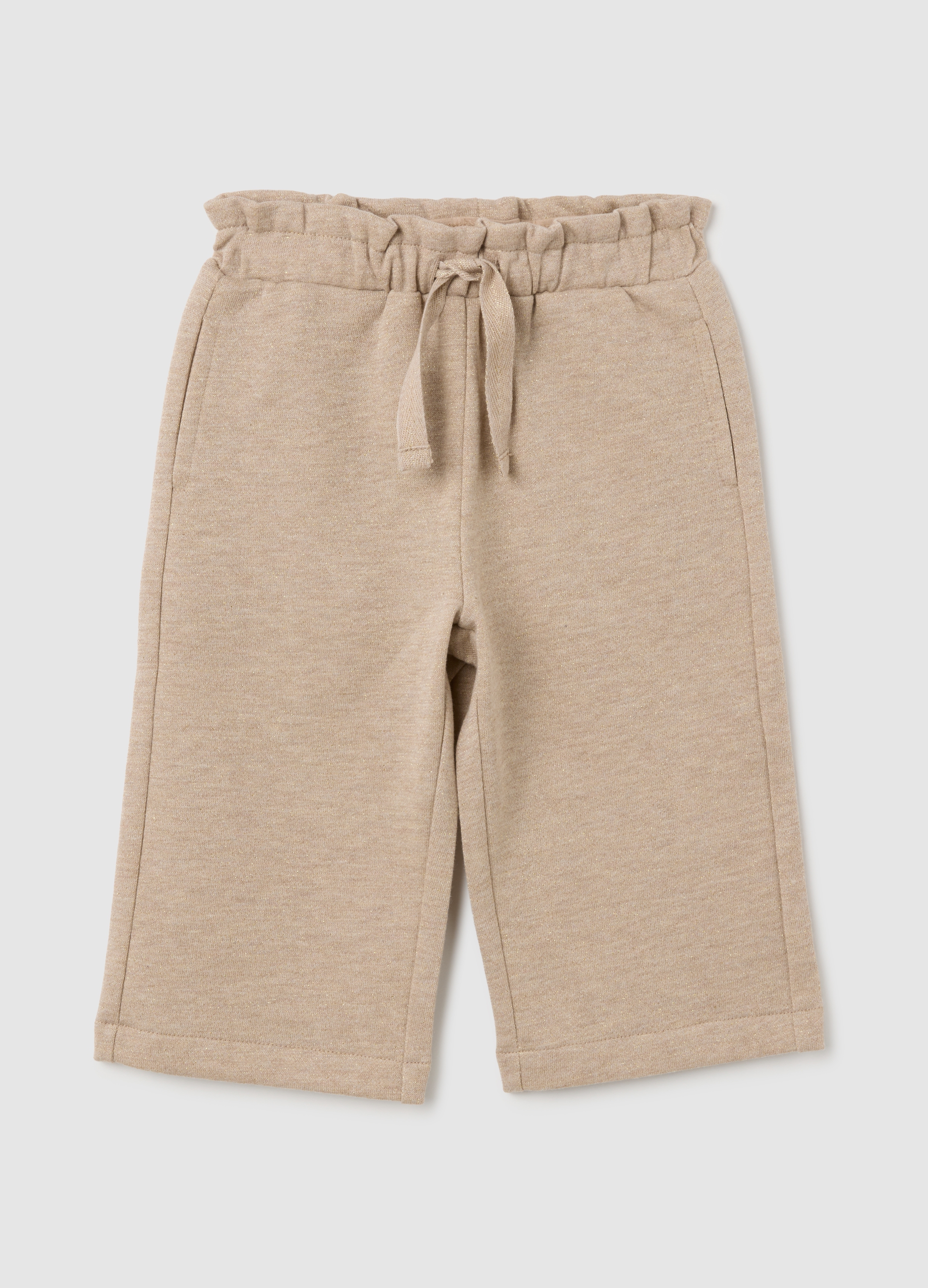 Pantaloni Beige Ampi Per Bambina, Niña, Beige, Talla: 24-30