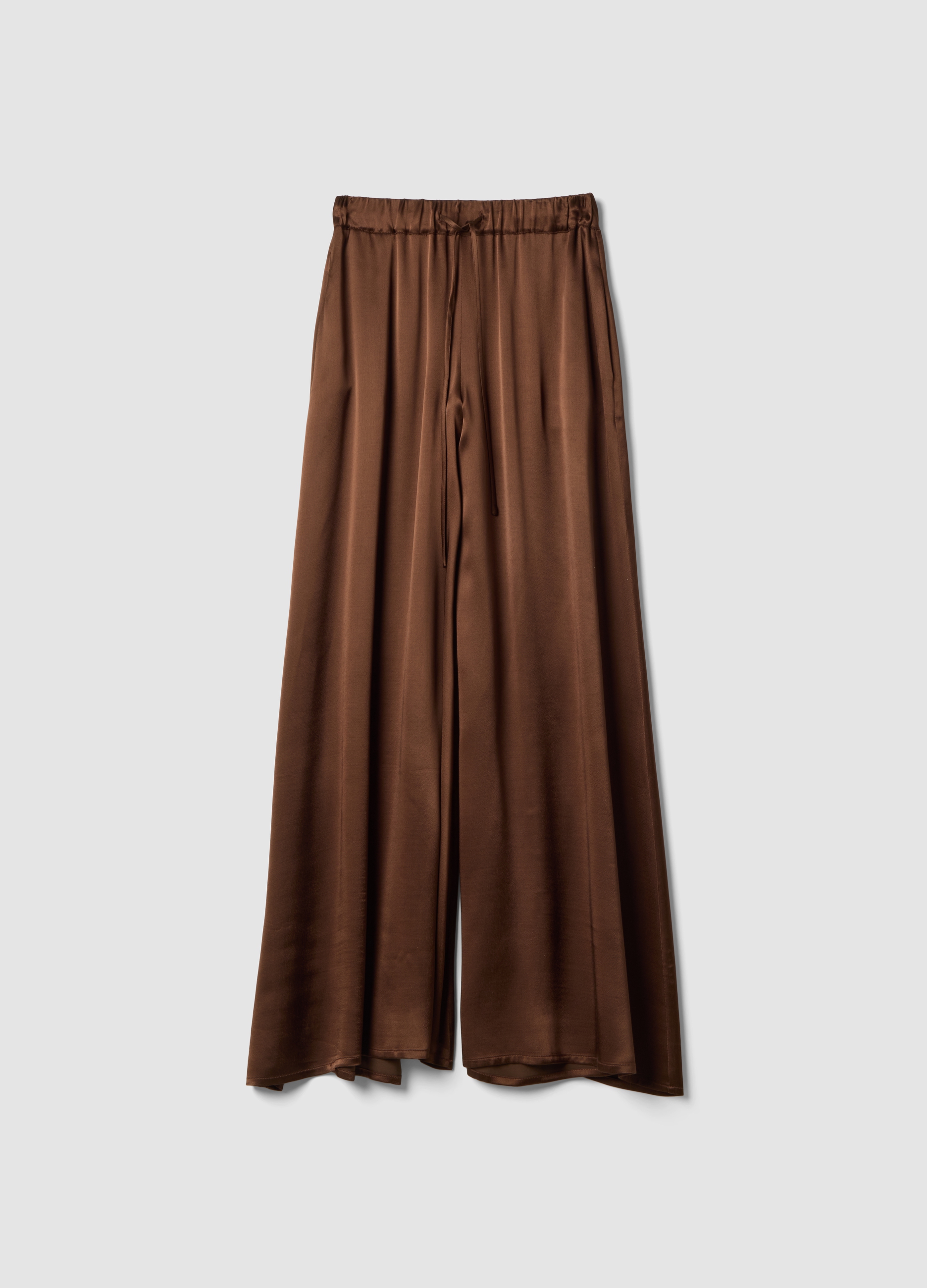 Piombo Contemporary, Pantaloni Marroni In Pura Viscosa Straight Fit, Donna, Marrone, Taglia: XL