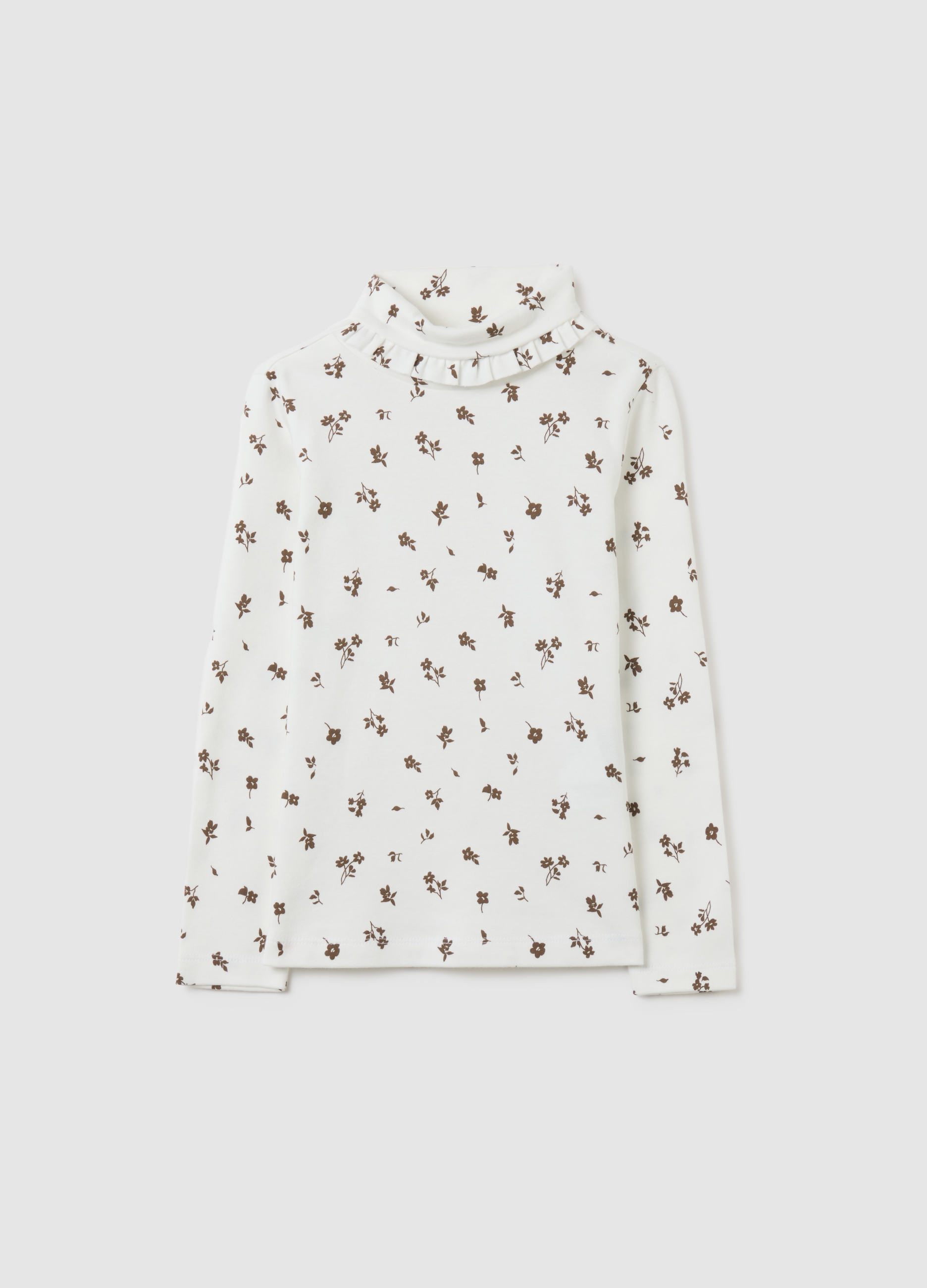 OVS KIDS, Camisa Multicolor De Puro Algodón Para Niña Con Estampado Floral, Niña, Blanco/marrón, Talla: 3-4