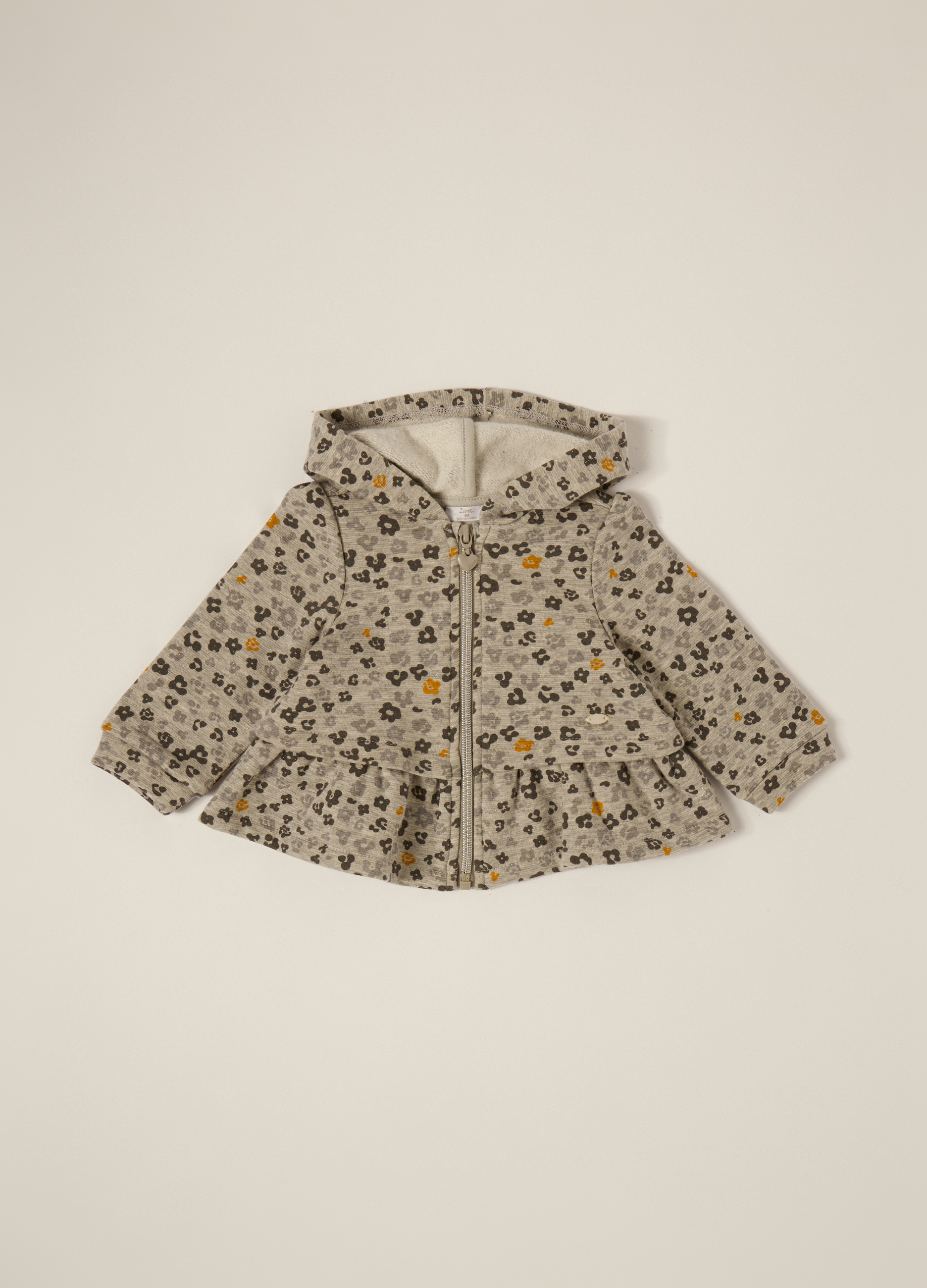 IANA, Felpa Grigia Con Full Zip Per Neonata, Multicolor, Taglia: 9